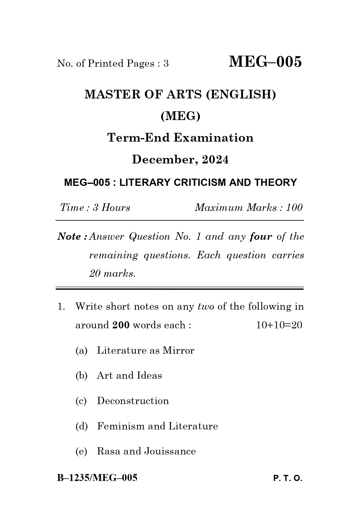 IGNOU MEG 005 Solved Previous Year Question Paper – December 2024 (English Medium) – Download PDF