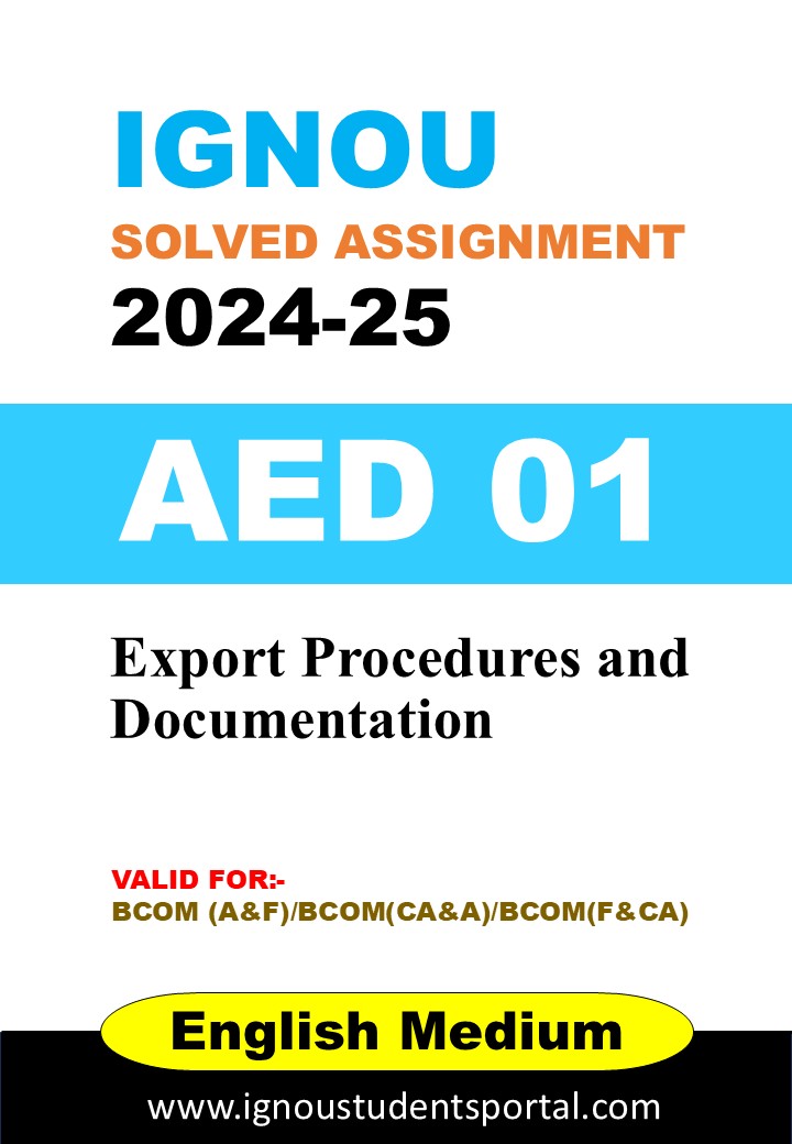 AED 01 IGNOU SOLVED ASSIGNMENT 2024-25 (ENGLISH MEDIUM)