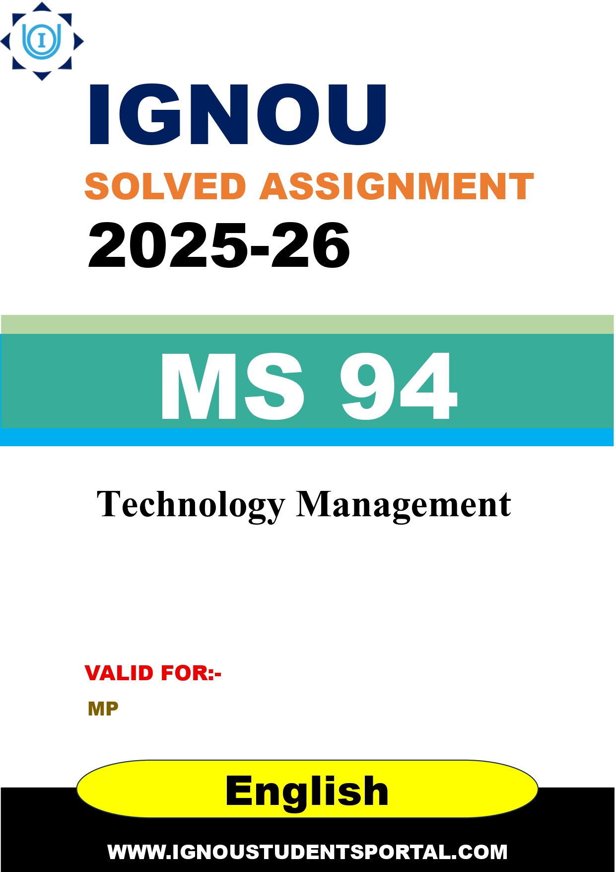 IGNOU MS 94 Solved Assignment 2025-2026 (English Medium) – Download PDF