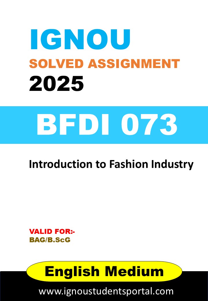 IGNOU BFDI 073 Solved Assignment 2024-25 (English Medium) – Download PDF
