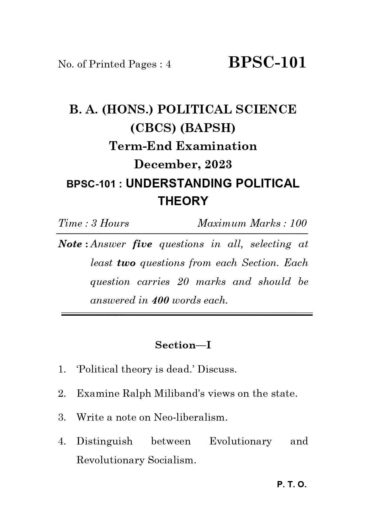 IGNOU BPSC 101 Solved Previous Year Question Paper – December 2023 (Hindi Medium) – Download PDF