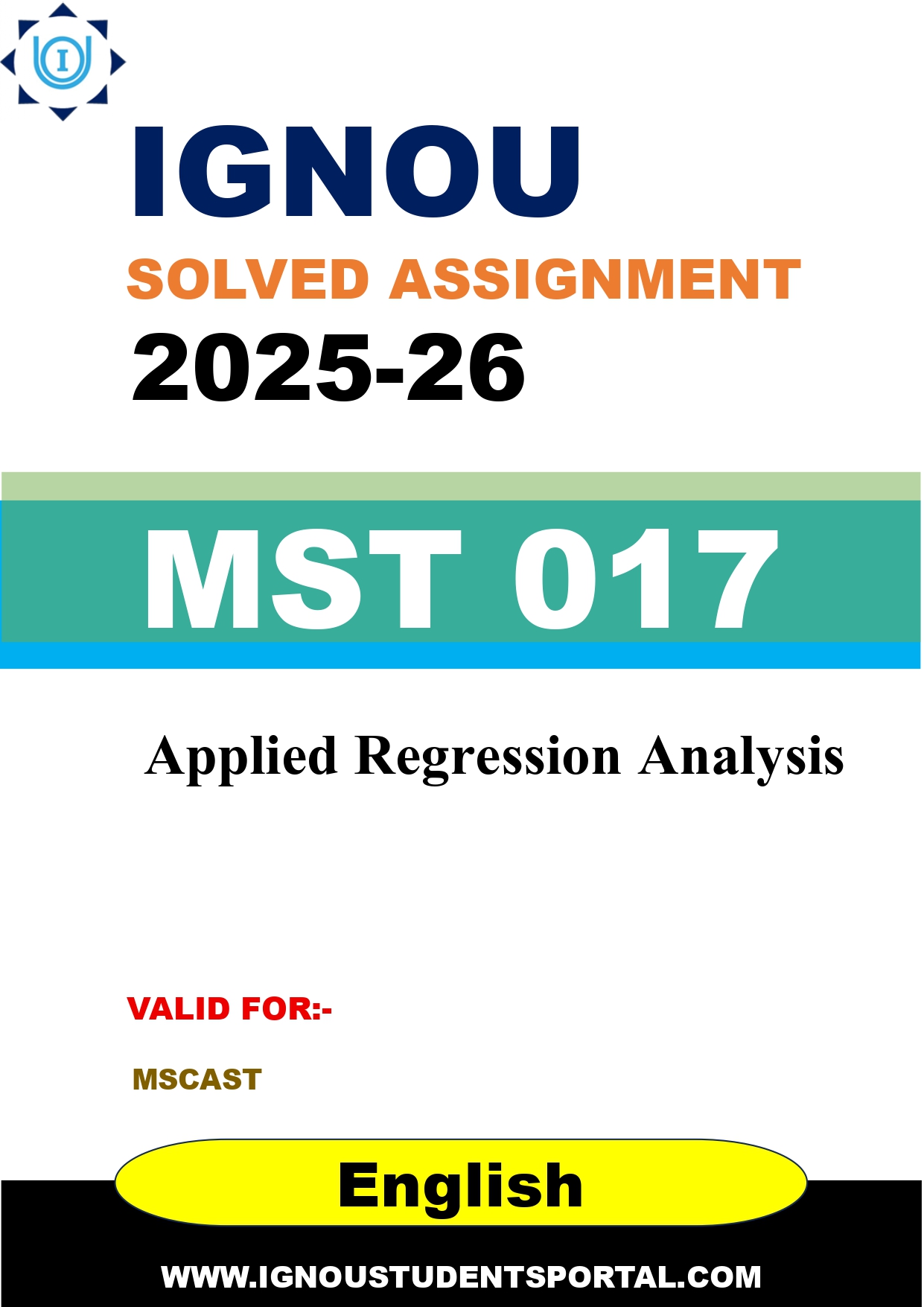 IGNOU MST 017 Solved Assignment 2025-2026 (English Medium) – Download PDF