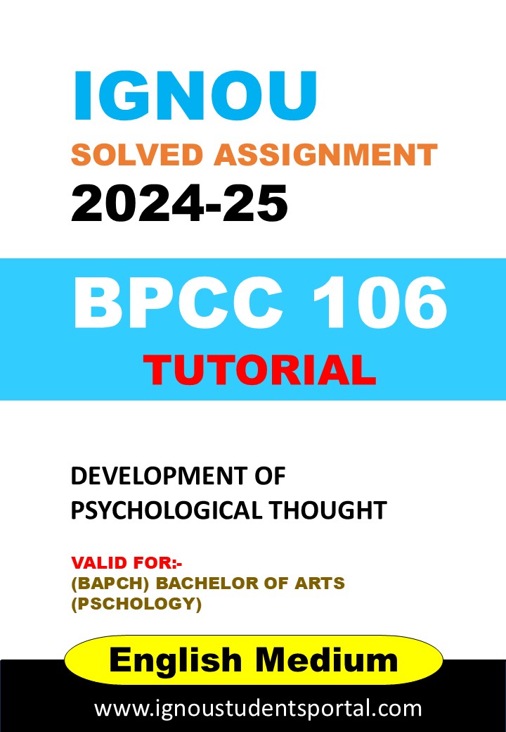 IGNOU BPCC 106 Tutorial Solved Assignment 2024-25 (English Medium) – Download PDF