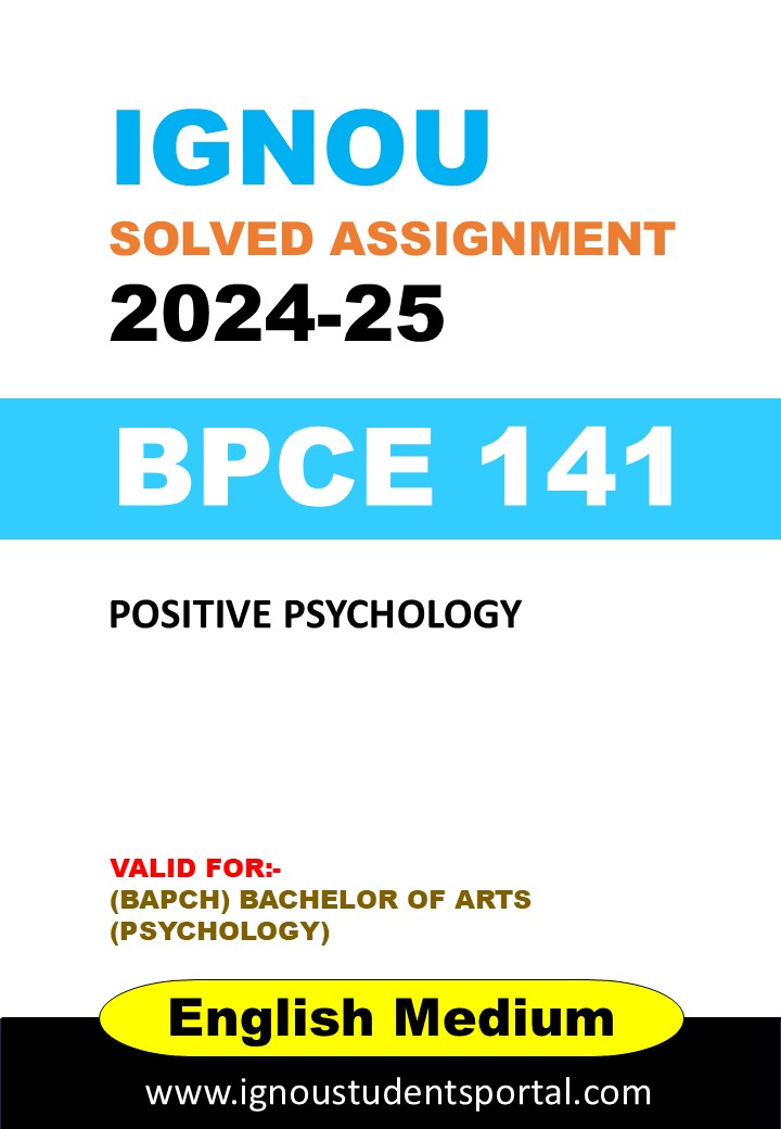 IGNOU BPCE 141 Solved Assignment 2024-25 (English Medium) – Download PDF
