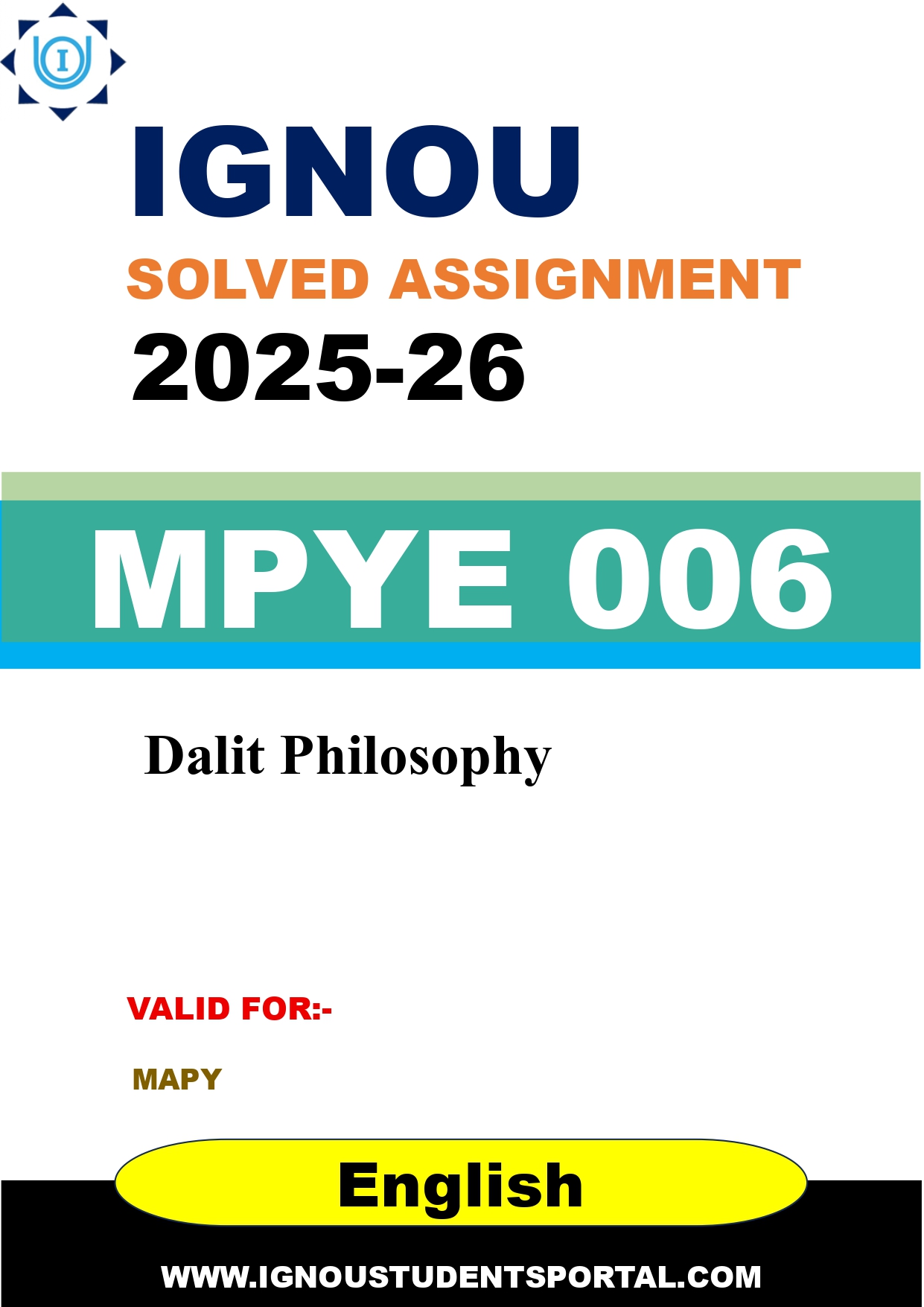 IGNOU MPYE 006 Solved Assignment 2025-2026 (English Medium) – Download PDF