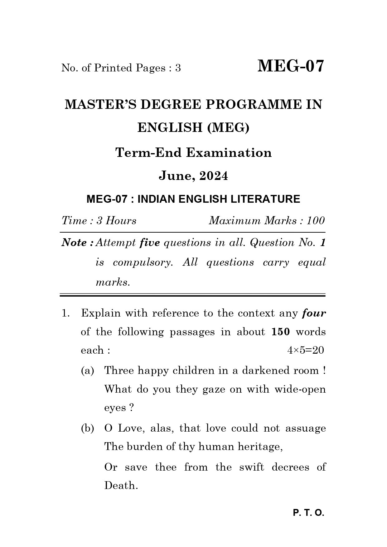 IGNOU MEG 07 Solved Previous Year Question Paper – June 2024 (English Medium) – Download PDF