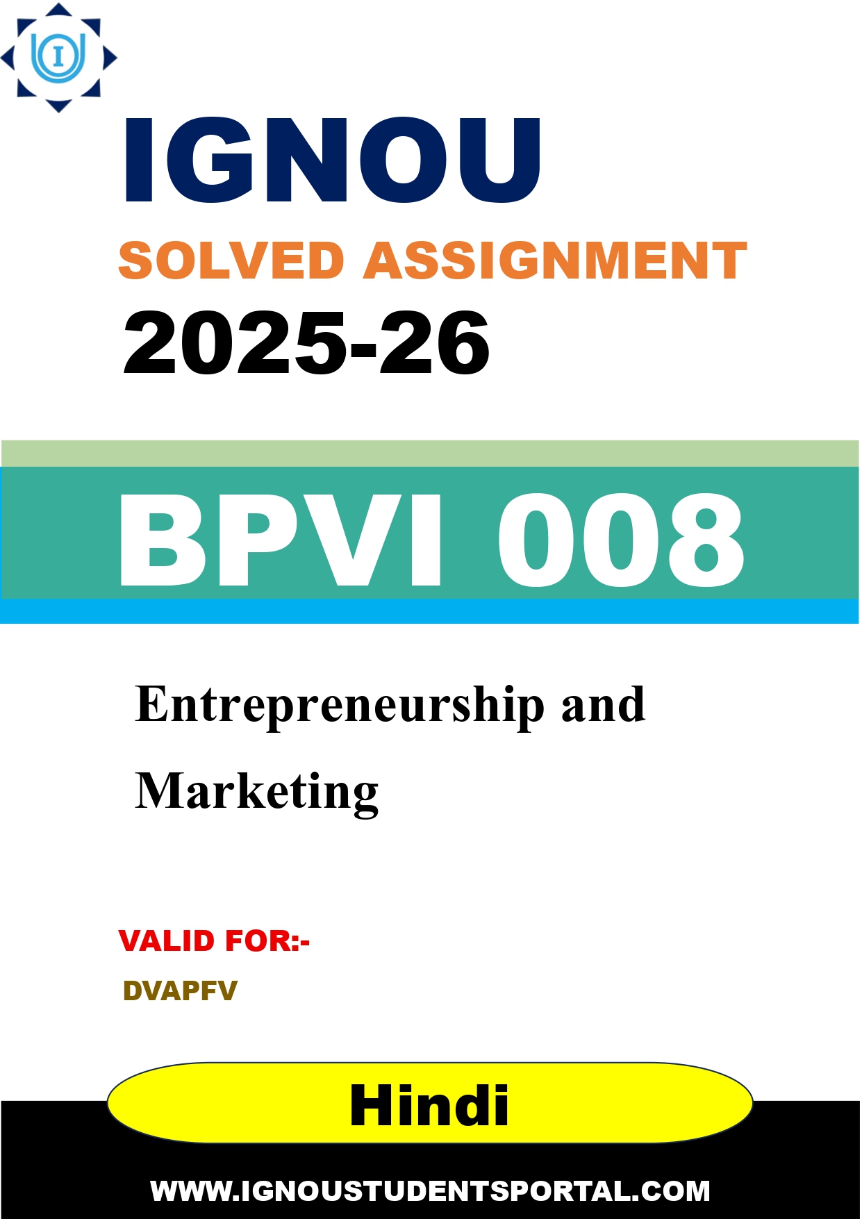 IGNOU BPVI 008 Solved Assignment 2025-2026 (Hindi Medium) – Download PDF
