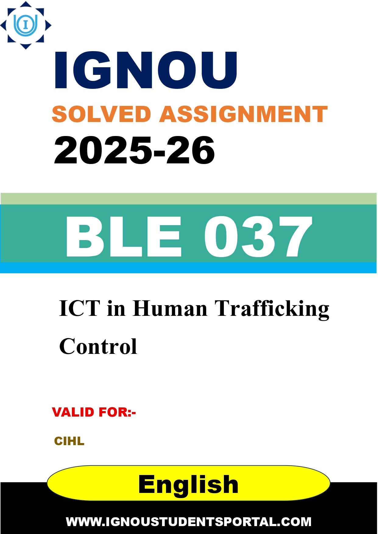 IGNOU BLE 037 Solved Assignment 2025-2026 (English Medium) – Download PDF