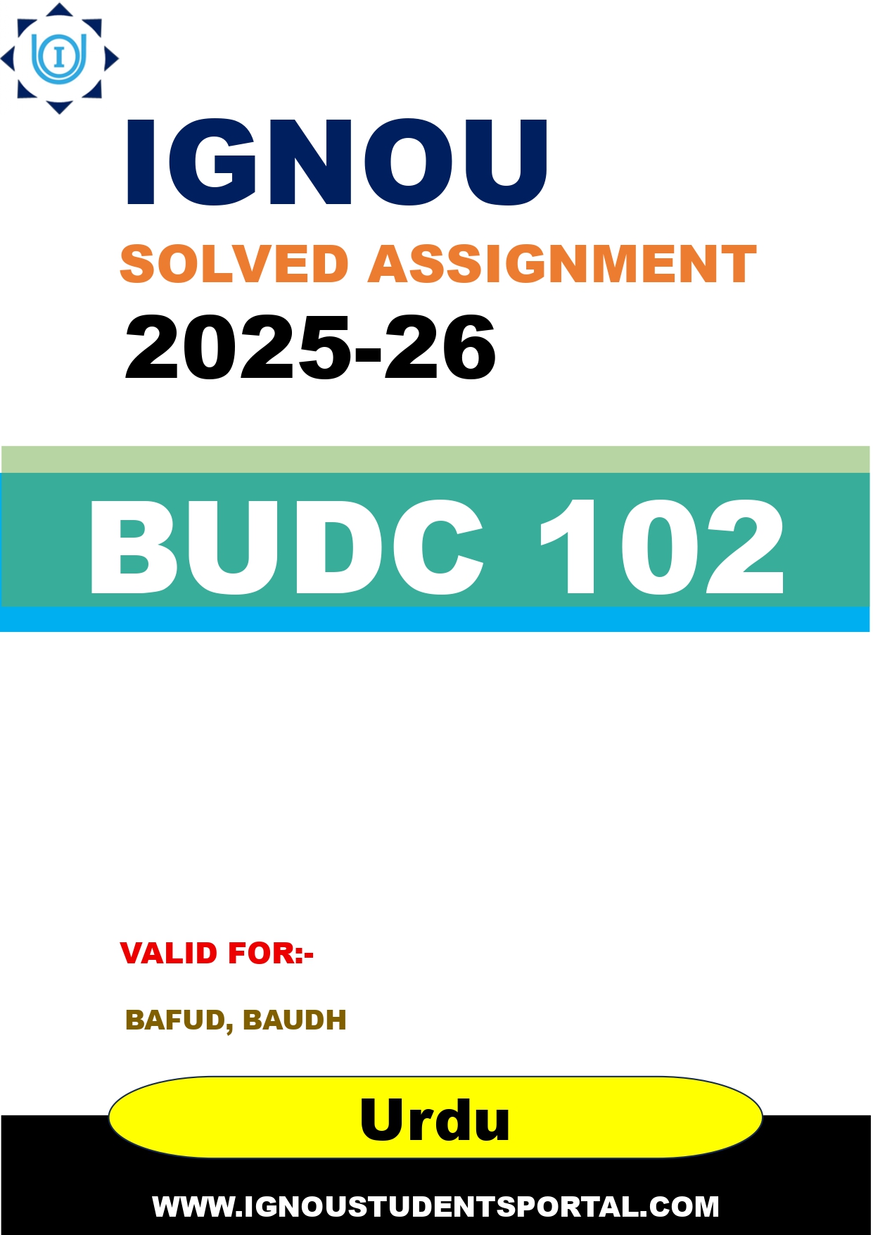 IGNOU BUDC 102 Solved Assignment 2025-2026 (Urdu Medium) – Download PDF