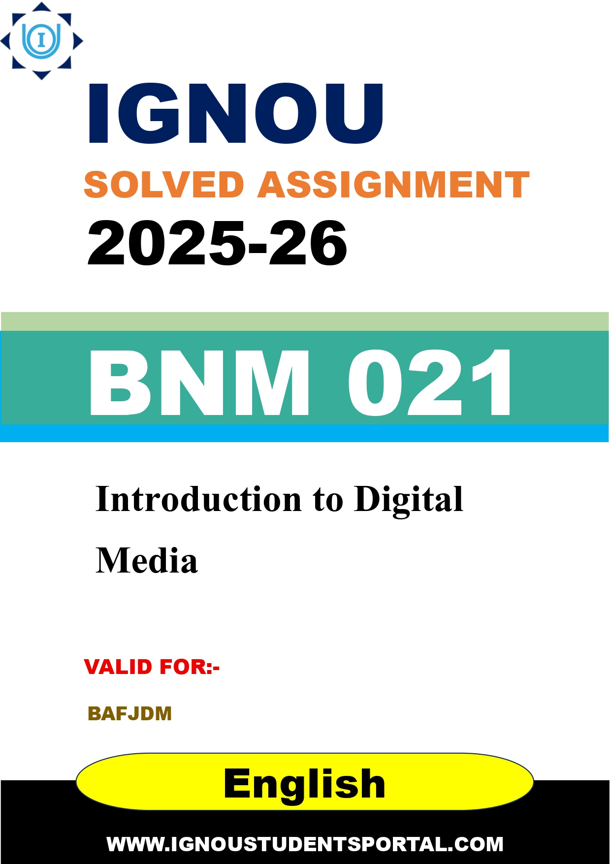 IGNOU BNM 021 Solved Assignment 2025-2026 (English Medium) – Download PDF