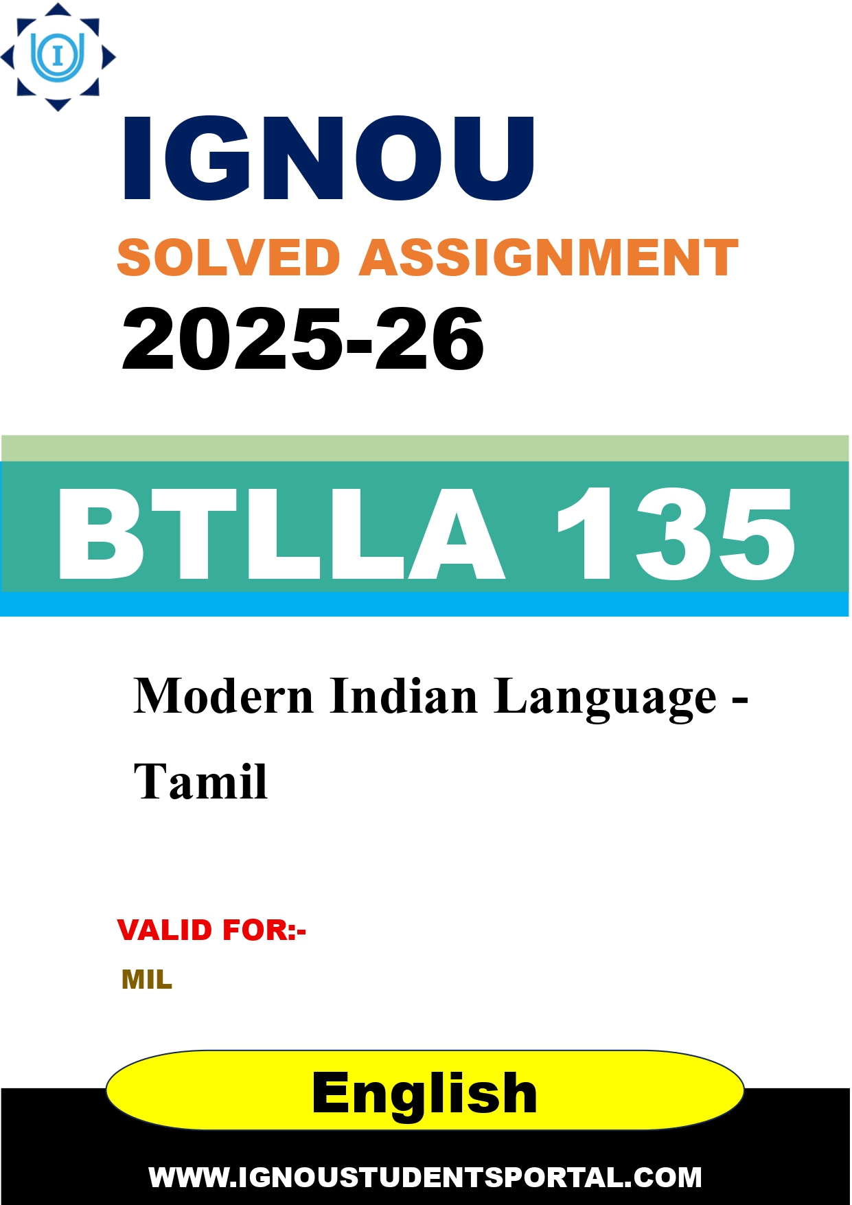 IGNOU BTLLA 135 Solved Assignment 2025-2026 (English Medium) – Download PDF