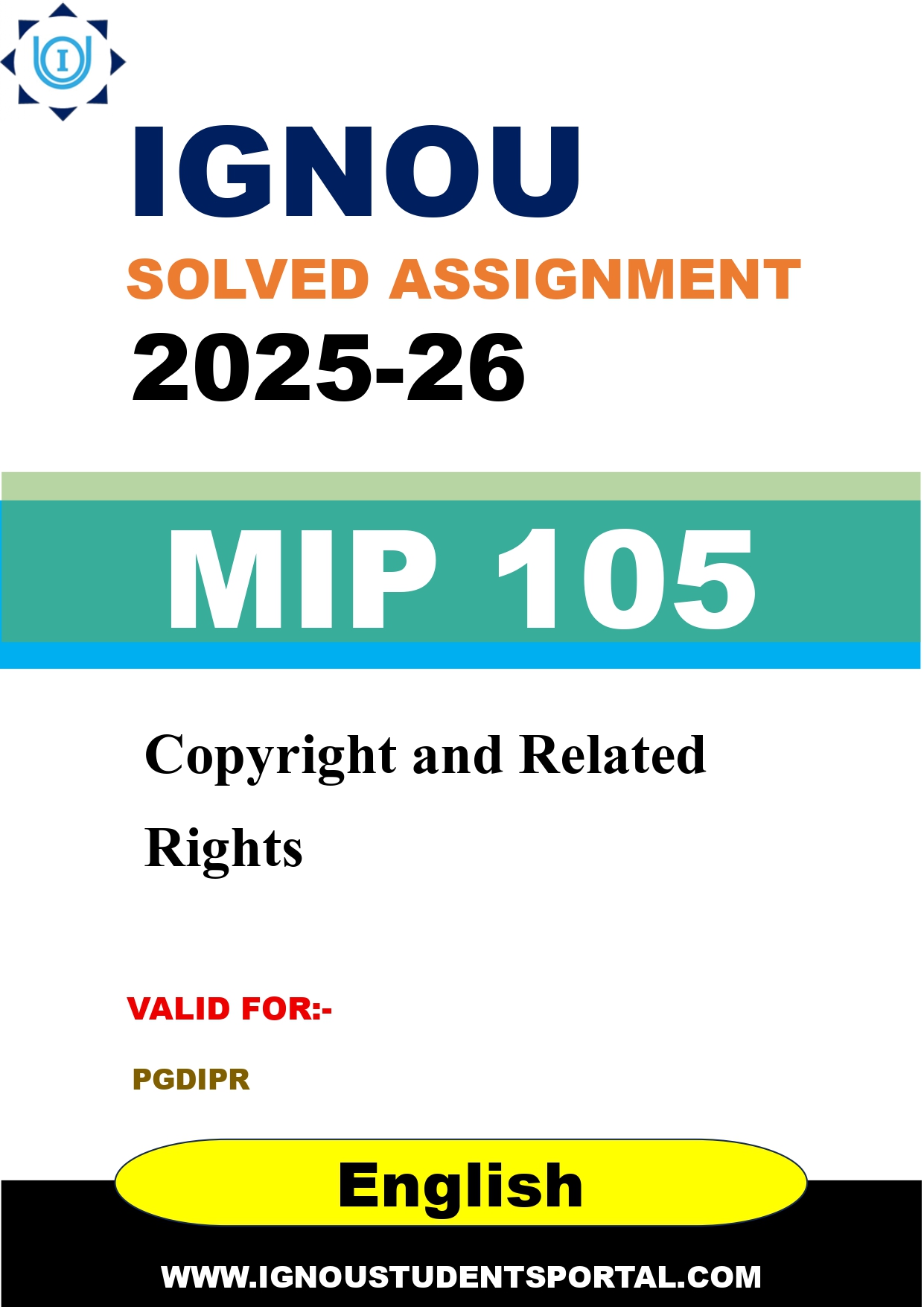 IGNOU MIP 105 Solved Assignment 2025-2026 (English Medium) – Download PDF