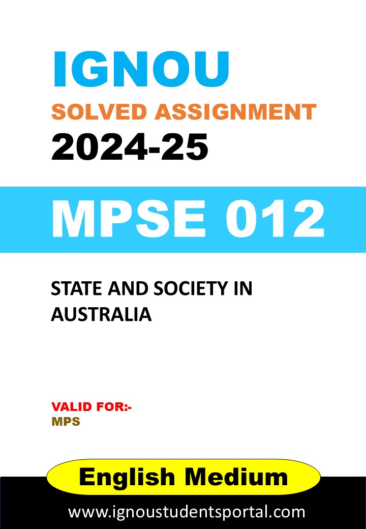 IGNOU MPSE 012 Solved Assignment 2024-25 (ENGLISH Medium) – Download PDF
