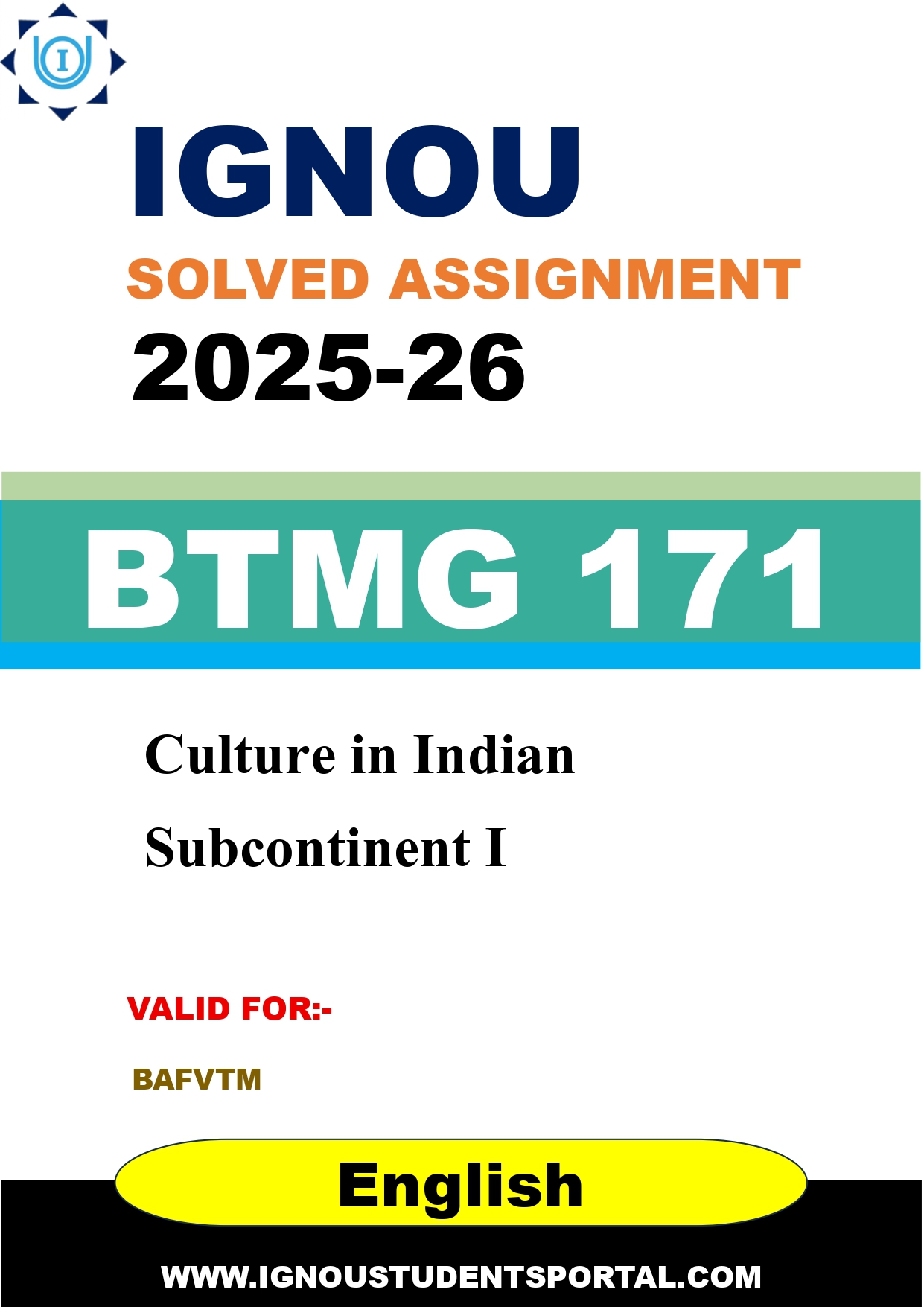 IGNOU BTMG 171 Solved Assignment 2025-2026 (English Medium) – Download PDF