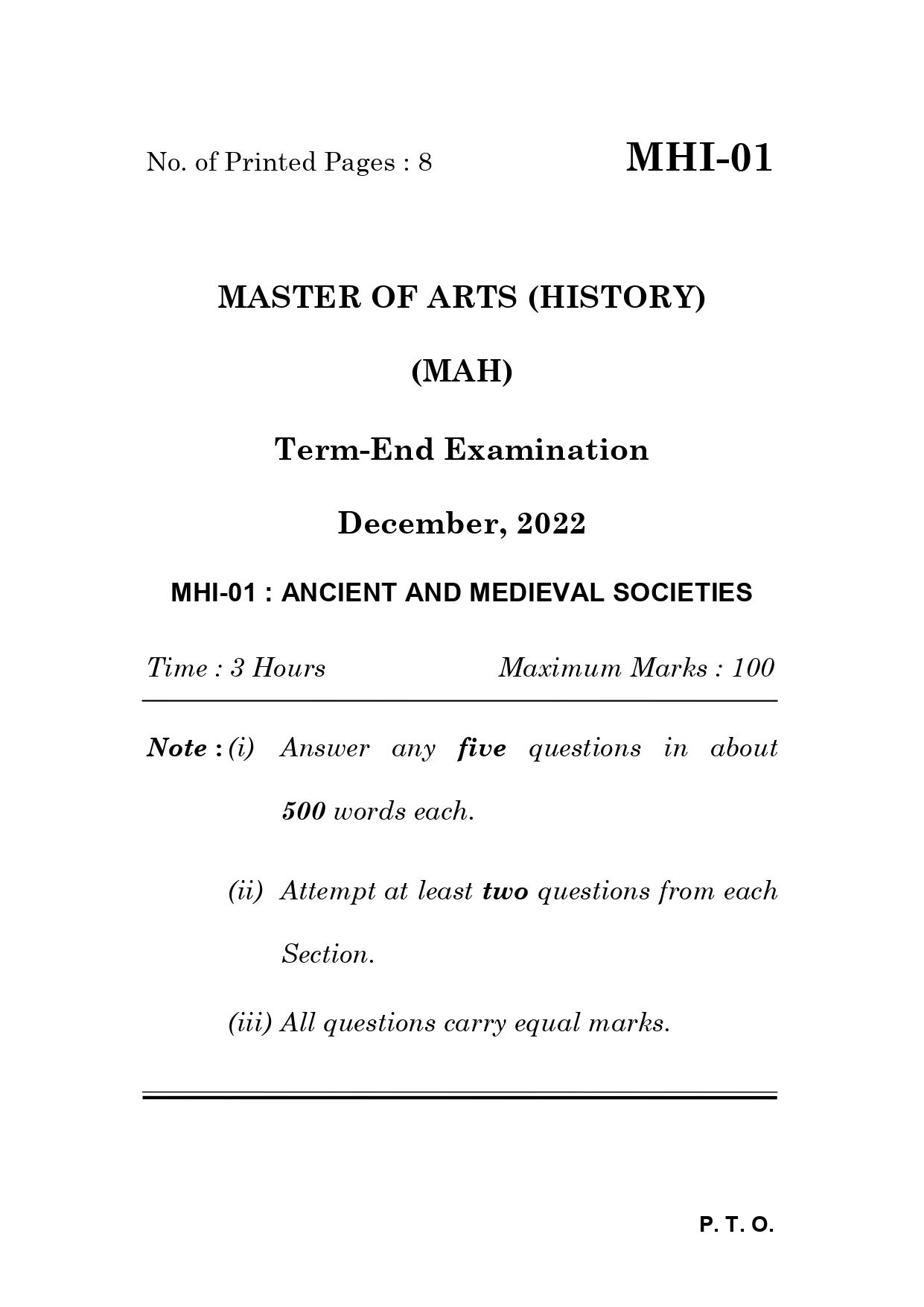 IGNOU MHI 01 Solved Previous Year Question Paper – December 2023 (Hindi Medium) – Download PDF