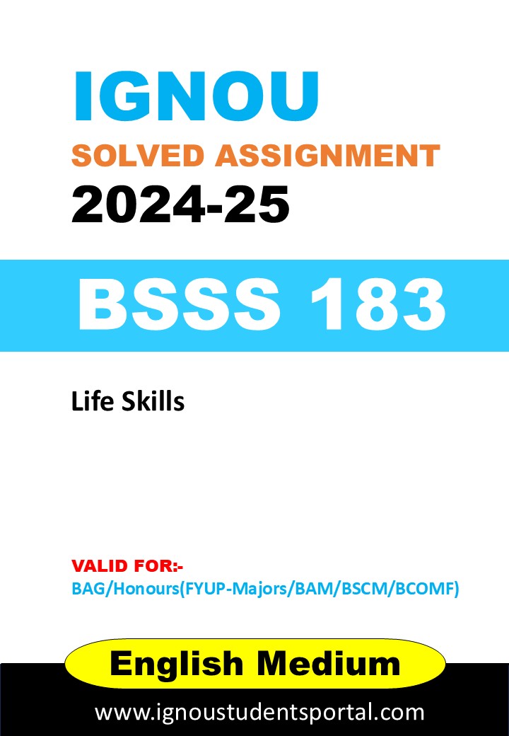 IGNOU BSSS 183 Solved Assignment 2024-25 (English Medium) – Download PDF