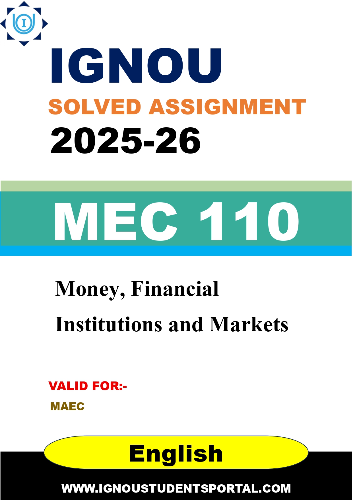 IGNOU MEC 110 Solved Assignment 2025-2026 (English Medium) – Download PDF