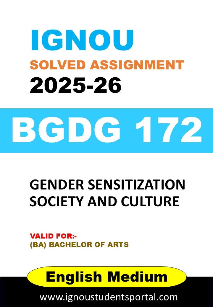 IGNOU BGDG 172 Solved Assignment 2025-26 (English Medium) – Download PDF