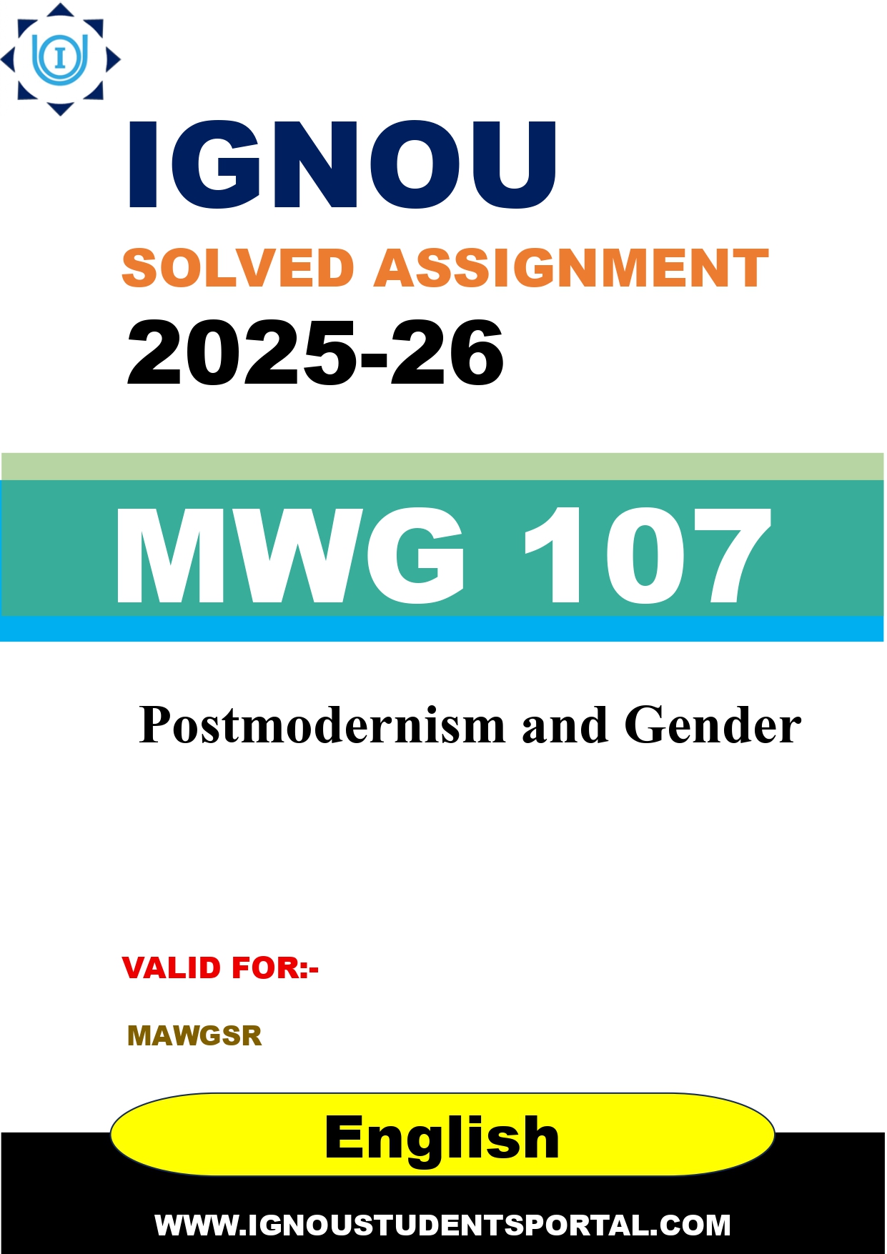 IGNOU MWG 107 Solved Assignment 2025-2026 (English Medium) – Download PDF