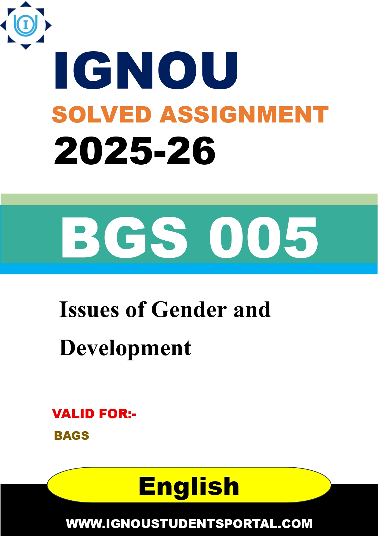 IGNOU BGS 005 Solved Assignment 2025-2026: Issues of Gender and Development (English Medium) | IGNOU Students Portal
