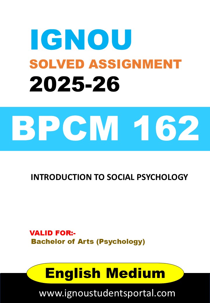 IGNOU BPCM 162 Solved Assignment 2025-26 (Hindi Medium) – Download PDF