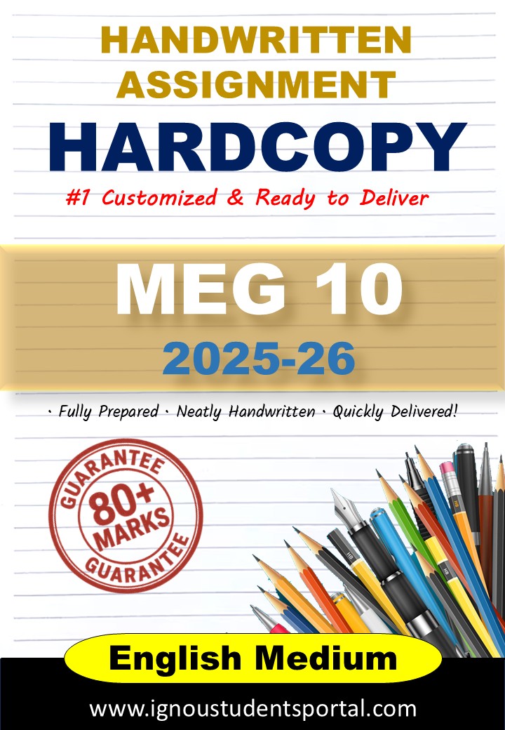 IGNOU Handwritten Assignment Hardcopy – MEG 010 (ENGLISH STUDIES IN INDIA) 2025, ENGLISH Medium