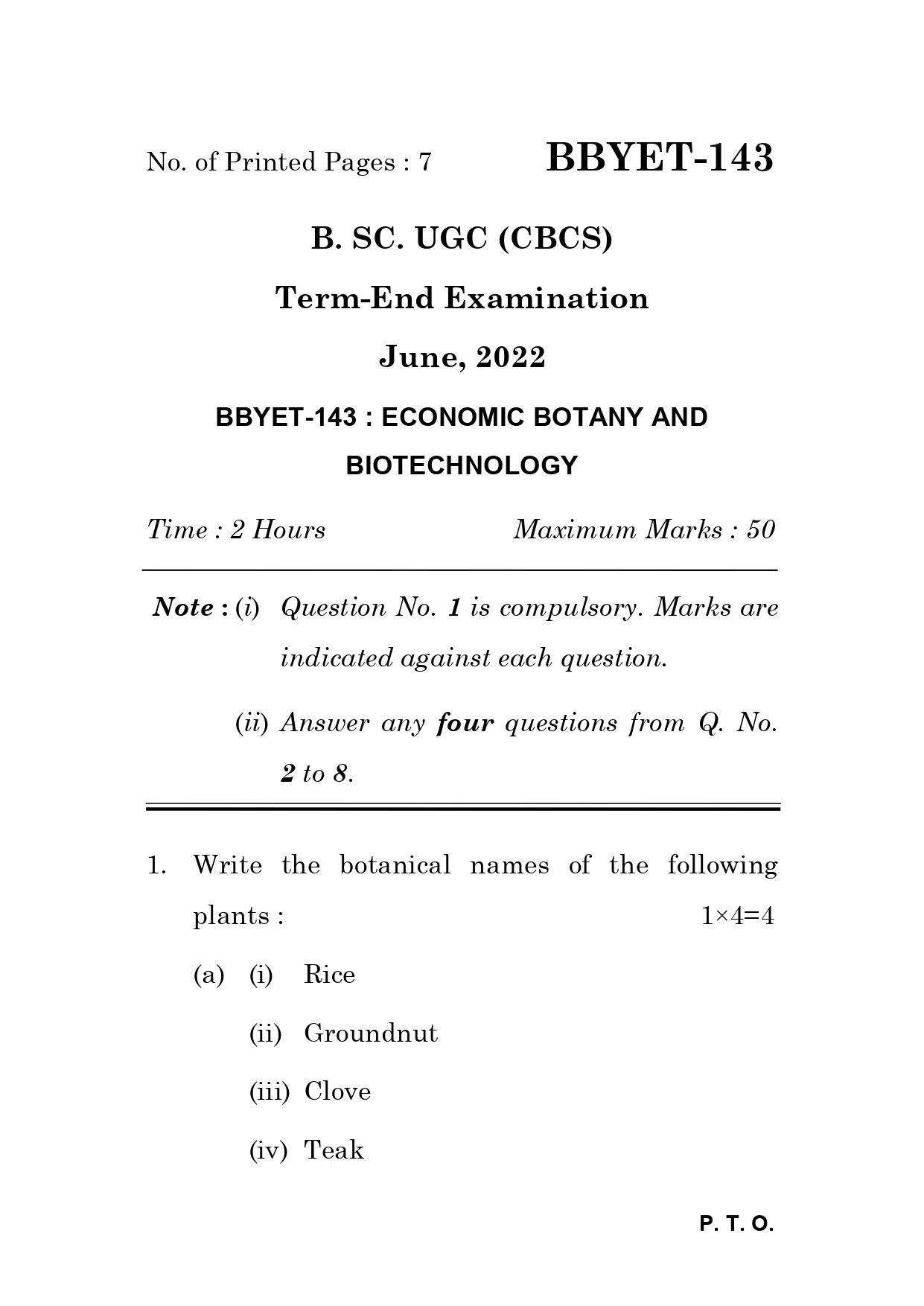 IGNOU BBYET 143 Solved Previous Year Question Paper – June 2022 (English Medium) – Download PDF
