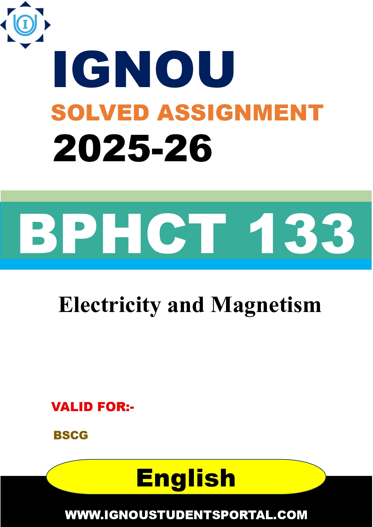 IGNOU BPHCT 133 Solved Assignment 2025-2026 (English Medium) – Download PDF