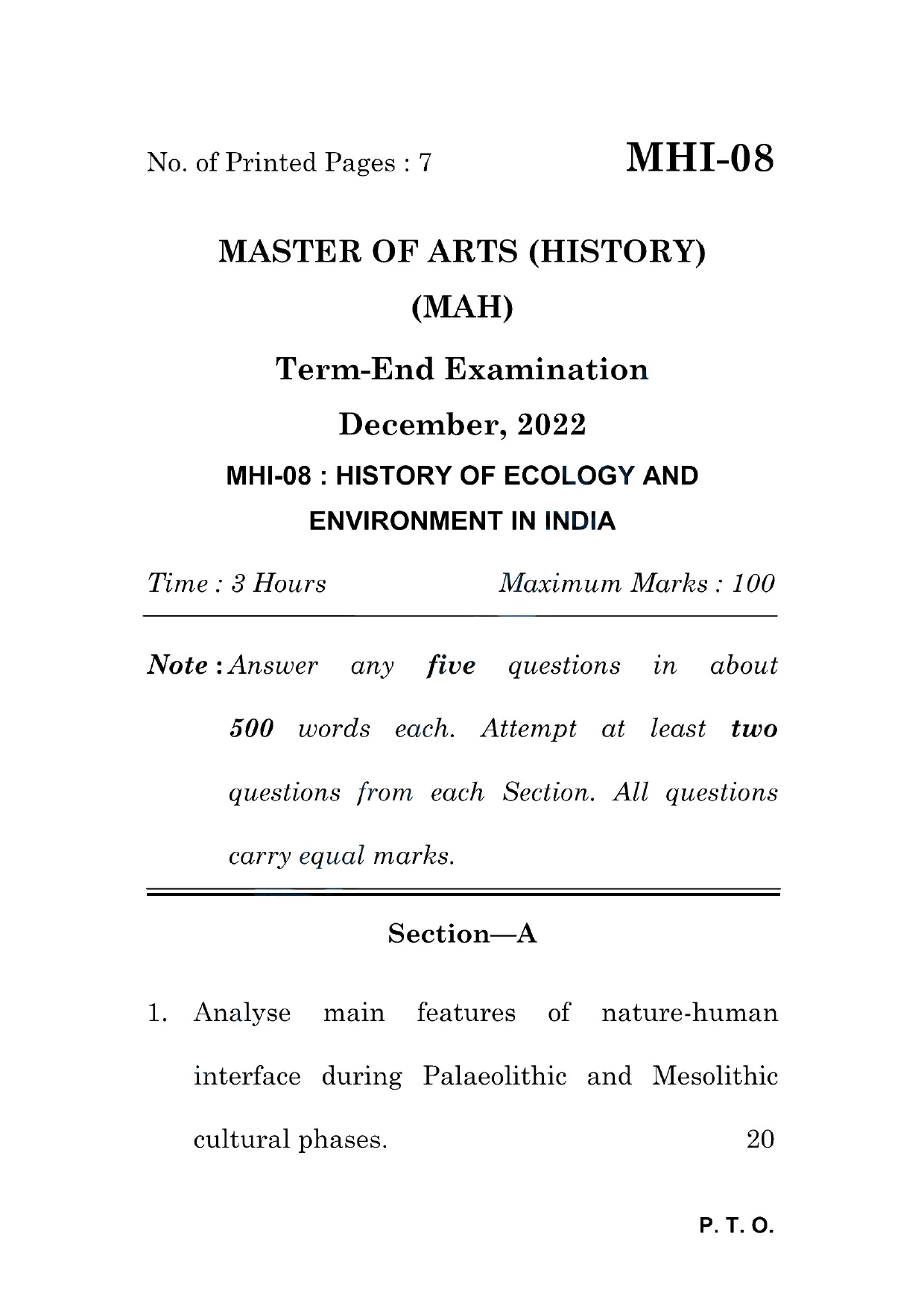 IGNOU MHI 08 Solved Previous Year Question Paper – December 2022 (English Medium) – Download PDF