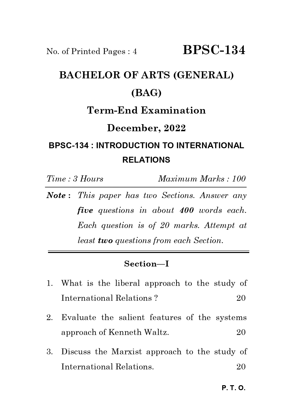 IGNOU BPSC 134 Solved Previous Year Question Paper – December 2022 (English Medium) – Download PDF