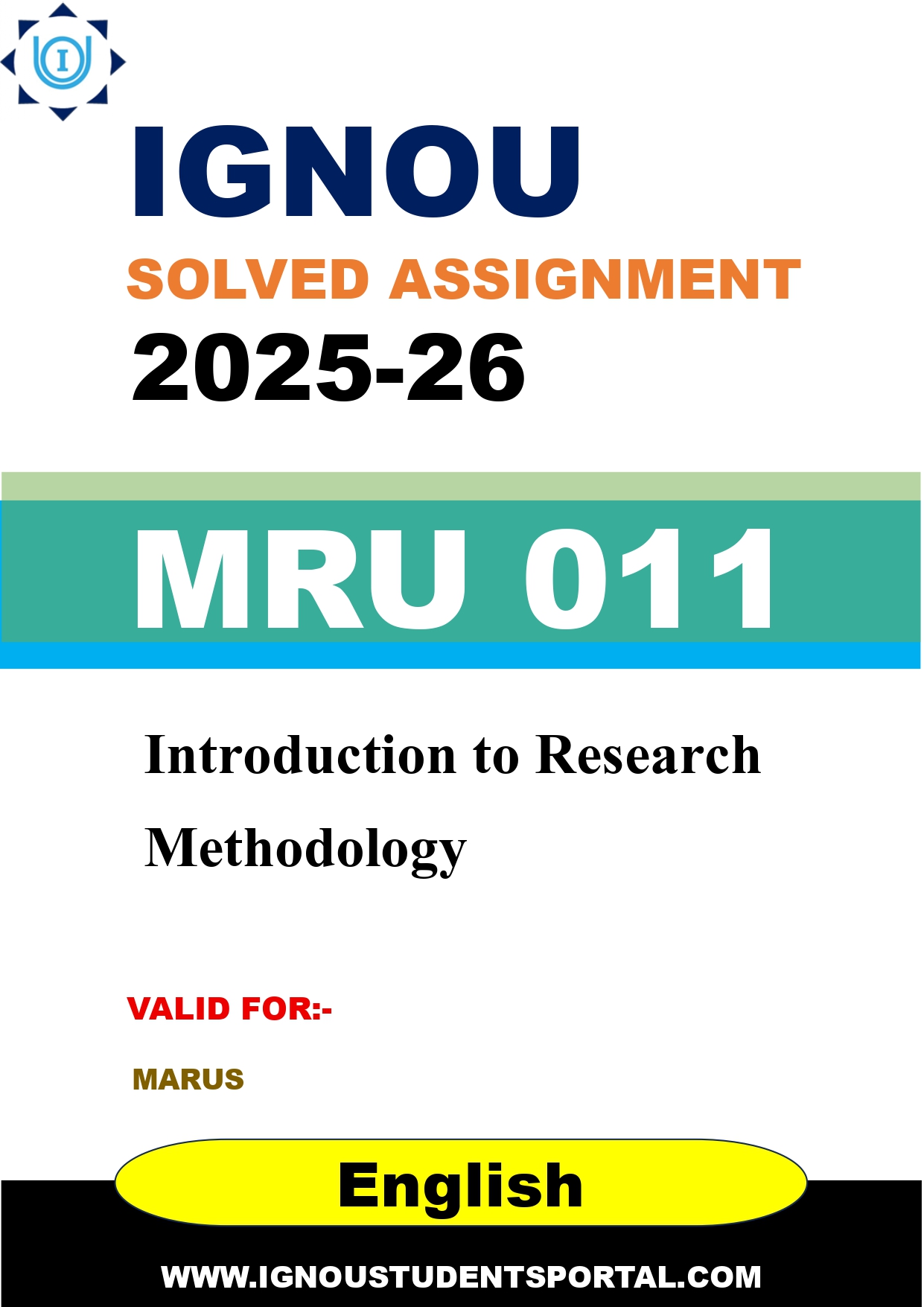 IGNOU MRU 011 Solved Assignment 2025-2026 (English Medium) – Download PDF