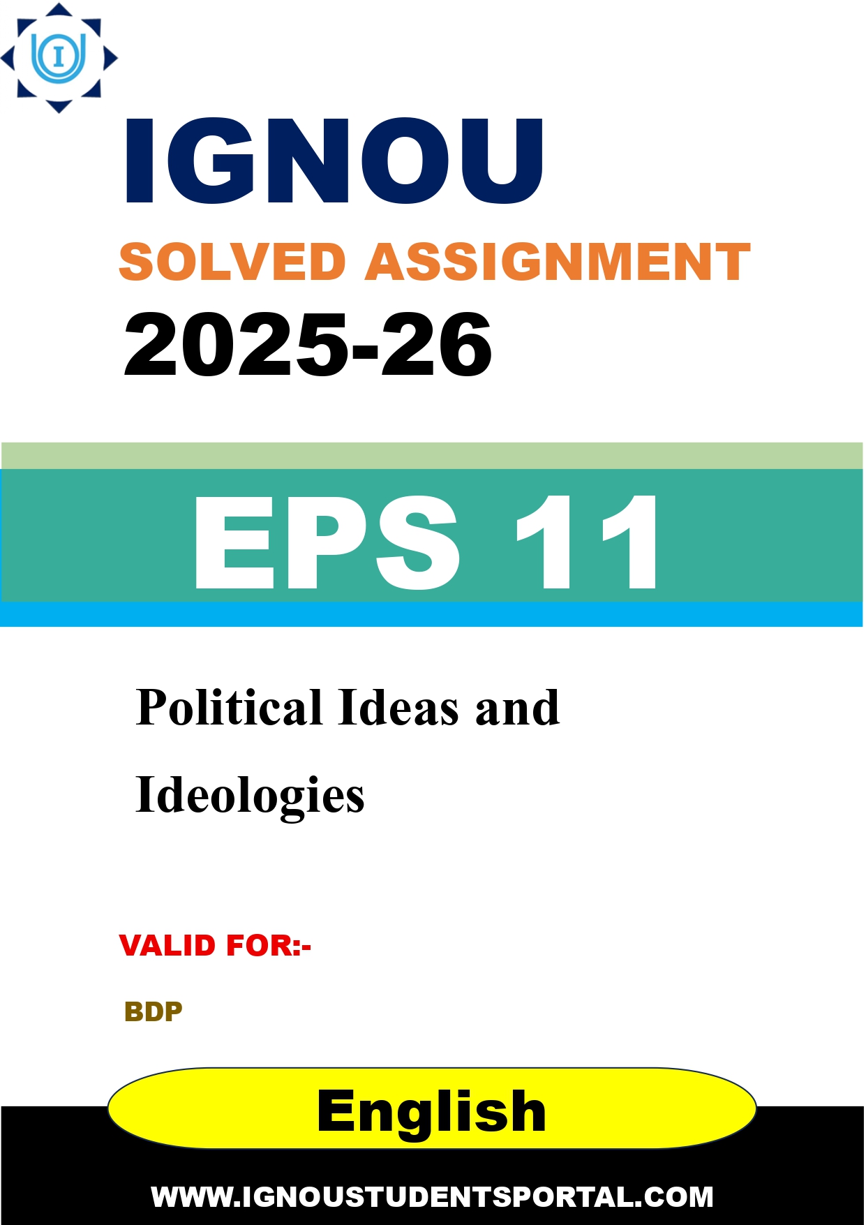 IGNOU EPS 11 Solved Assignment 2025-2026 (English Medium) – Download PDF