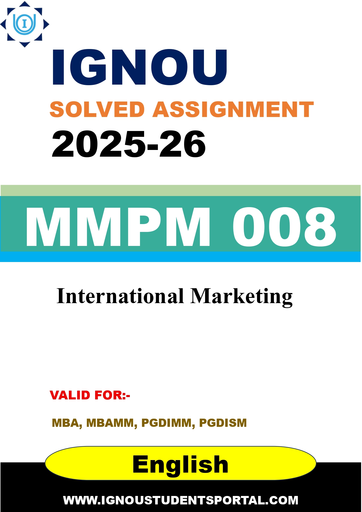 IGNOU MMPM 008 Solved Assignment 2025-2026 (English Medium) – Download PDF