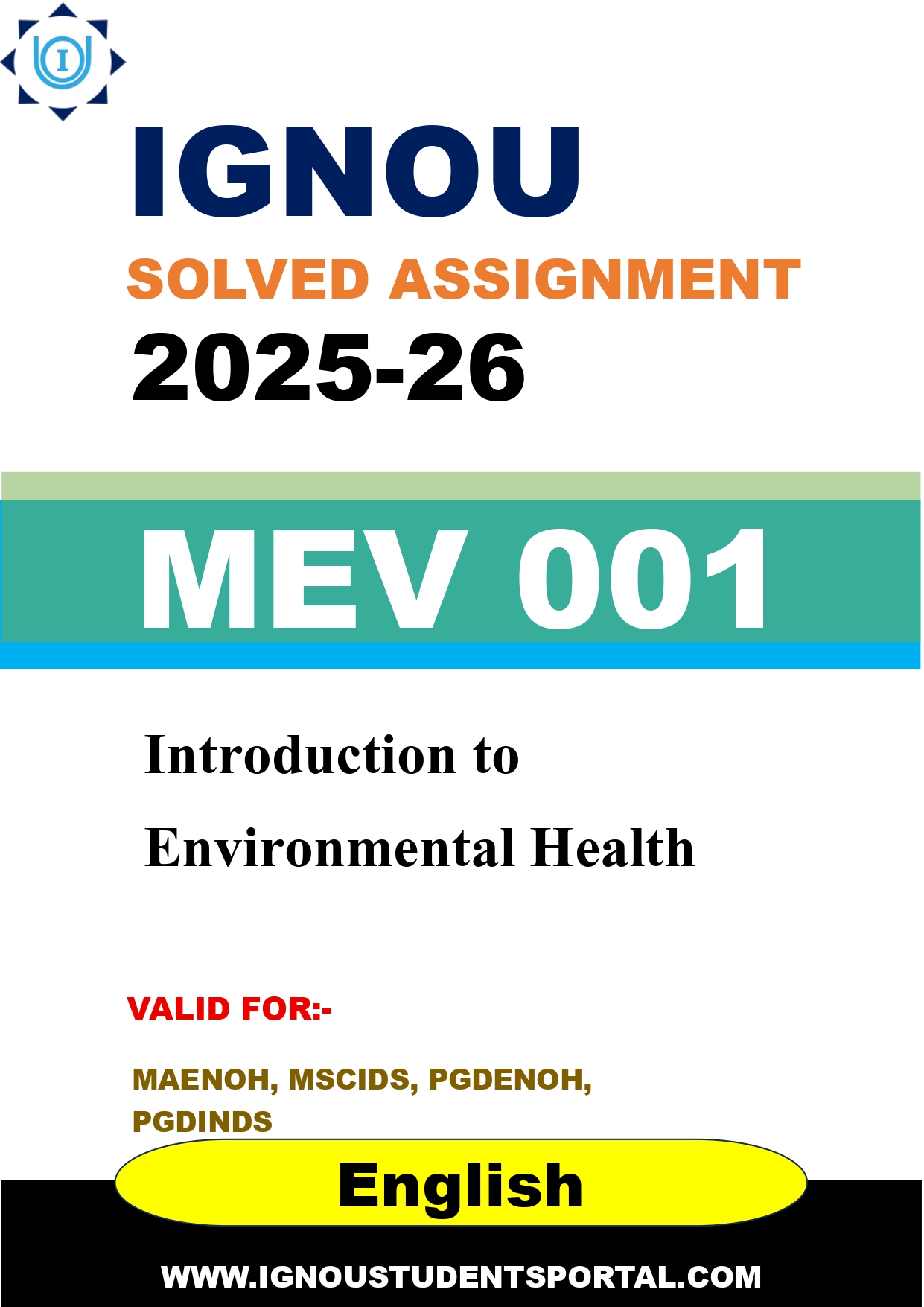 IGNOU MEV 001 Solved Assignment 2025-2026 (English Medium) – Download PDF