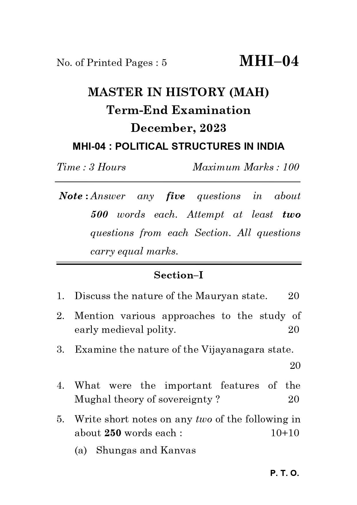 IGNOU MHI 04 Solved Previous Year Question Paper – December 2023 (Hindi Medium) – Download PDF