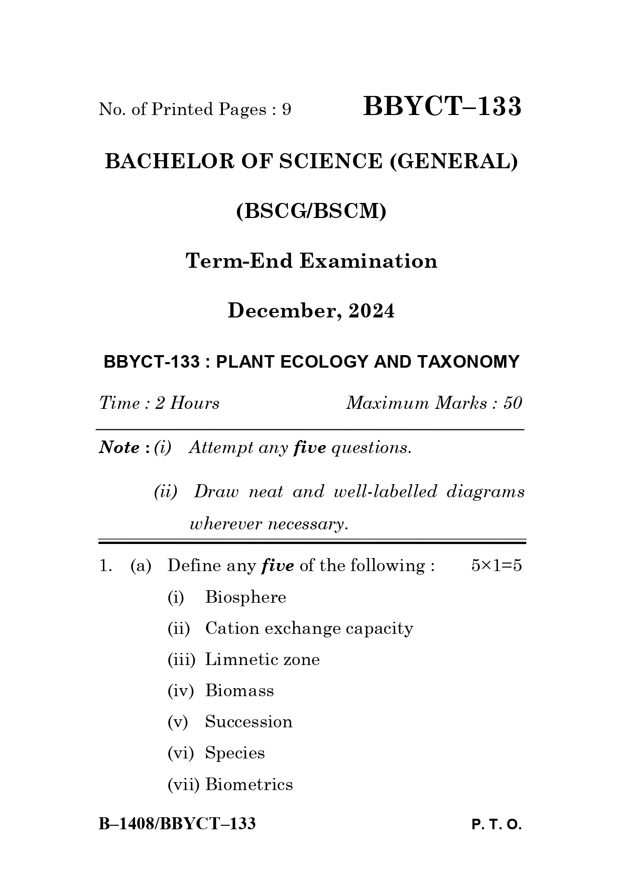 IGNOU BBYCT 133 Solved Previous Year Question Paper – December 2024 (English Medium) – Download PDF