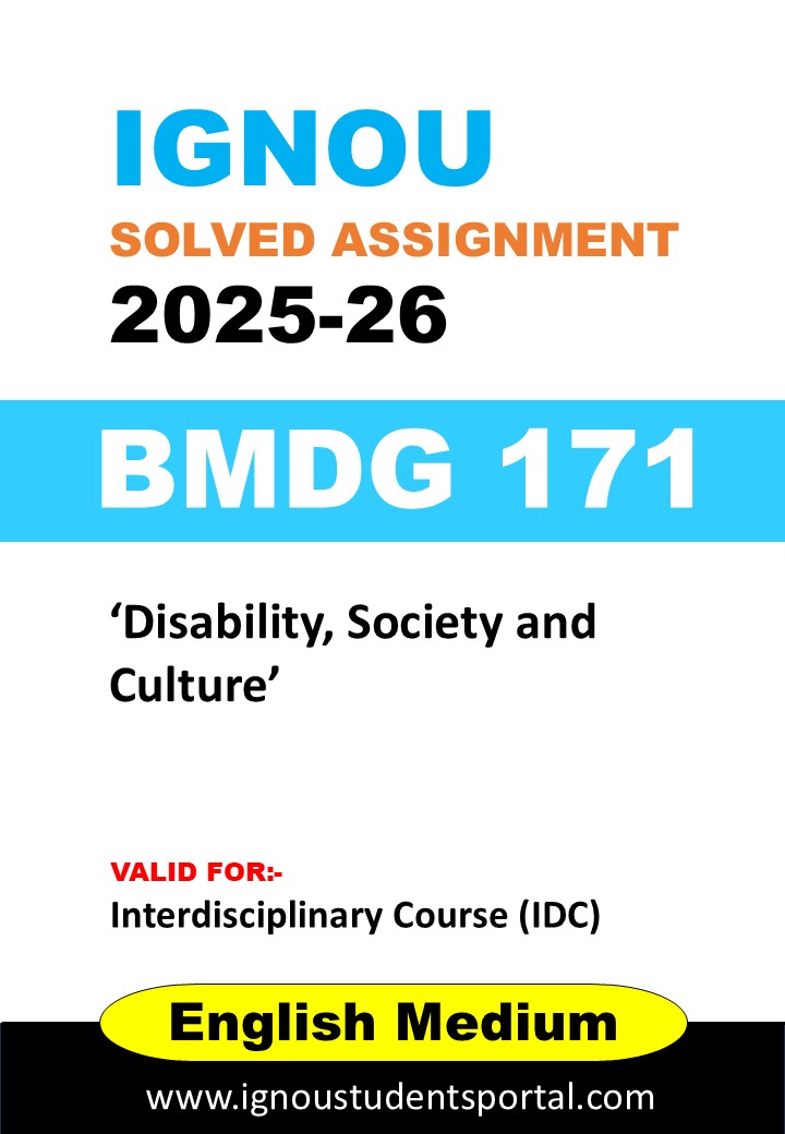 IGNOU BMDG 171 Solved Assignment 2025 (ENGLISH Medium) – Download PDF