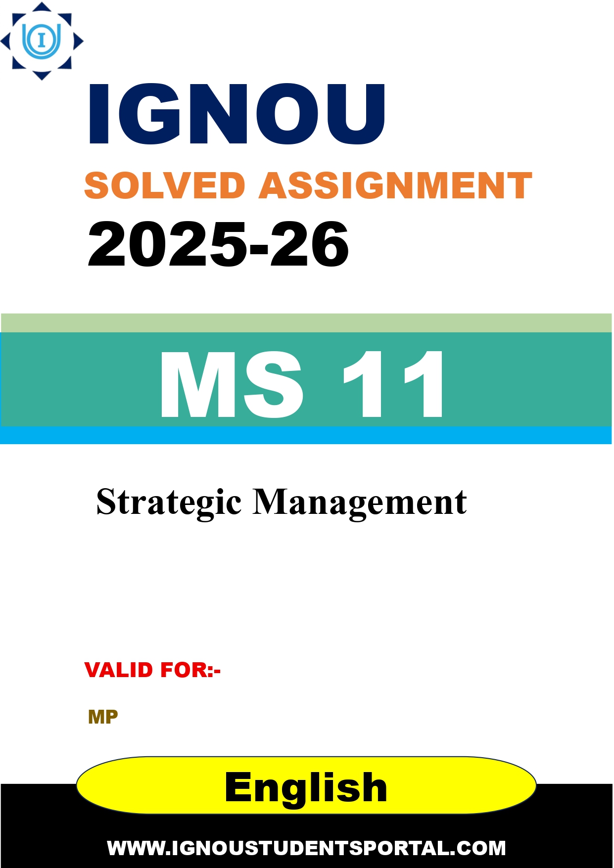 IGNOU MS 11 Solved Assignment 2025-2026: Strategic Management (English Medium) | IGNOU Students Portal