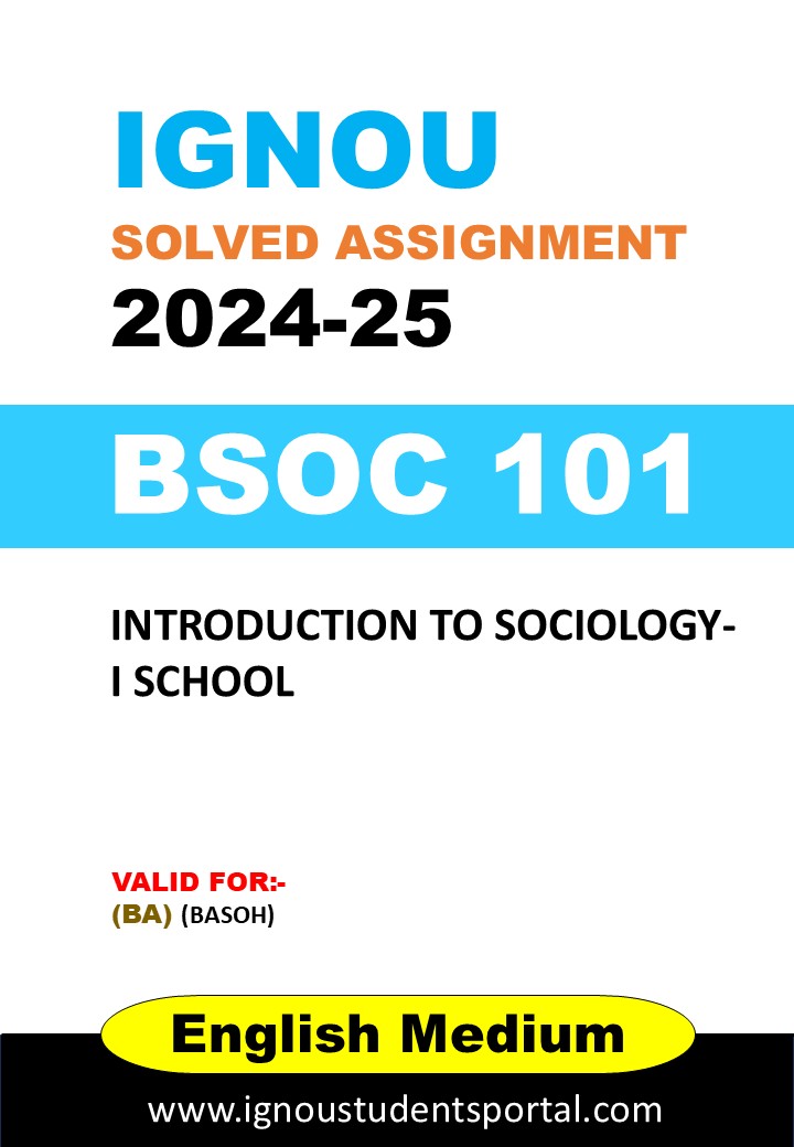 IGNOU BSOC 101 Solved Assignment 2024-25 (English Medium) – Download PDF
