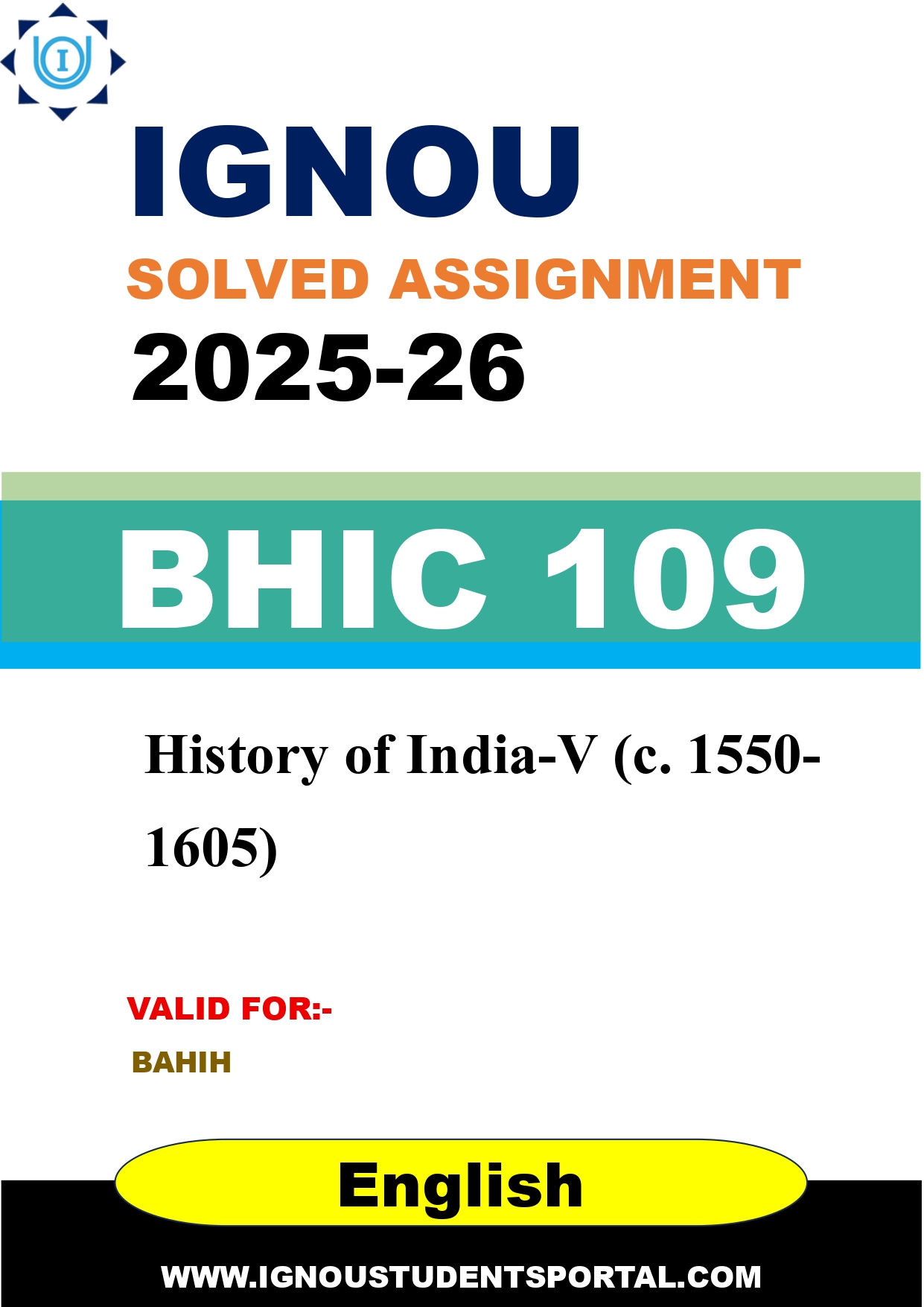IGNOU BHIC 109 Solved Assignment 2025-2026 (English Medium) – Download PDF
