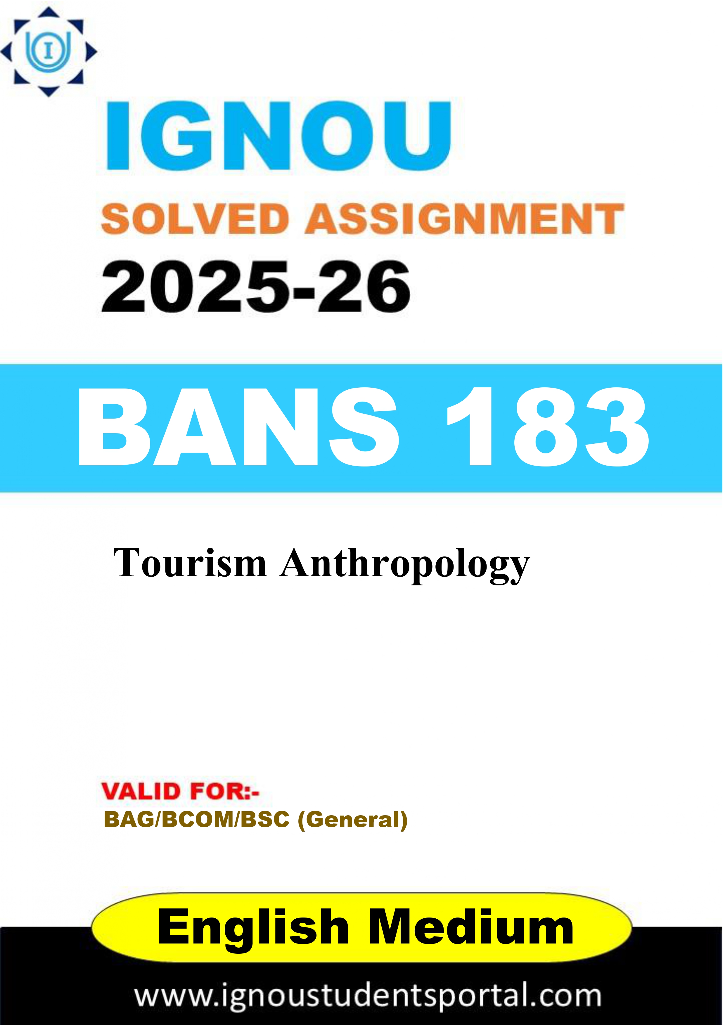 IGNOU BANS 183 Solved Assignment 2025-2026 (ENGLISH Medium) – Download PDF