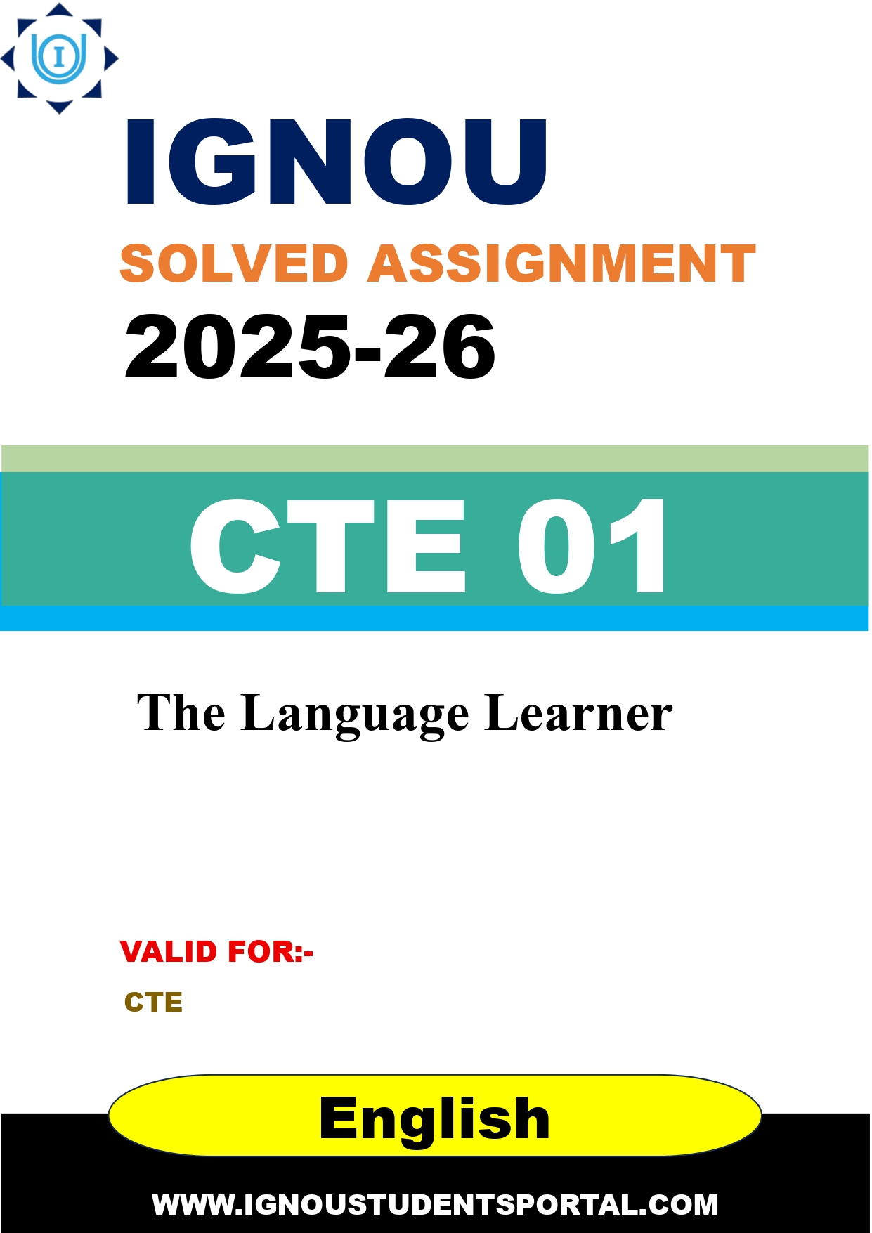 IGNOU CTE 01 Solved Assignment 2025-2026 (English Medium) – Download PDF