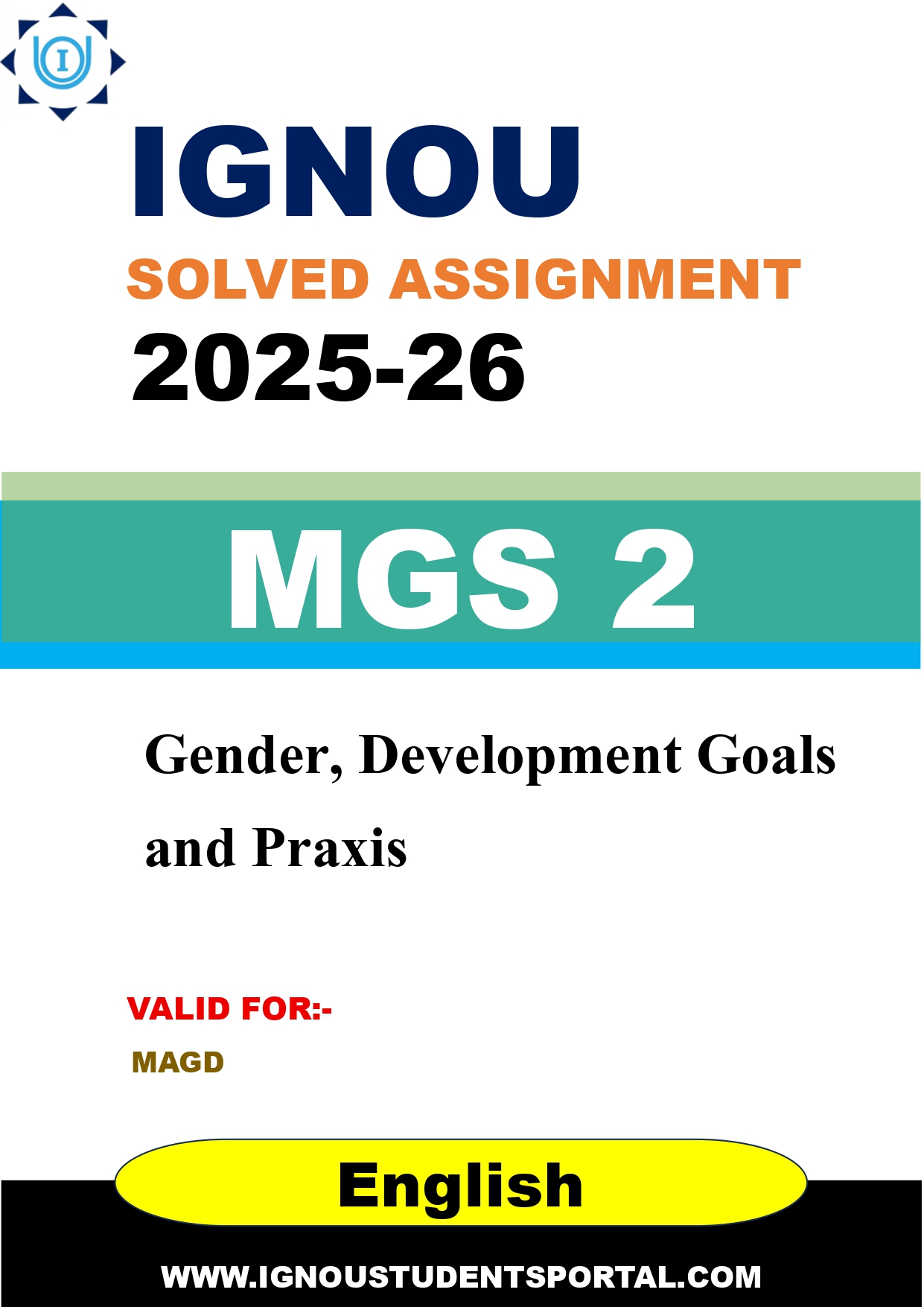IGNOU MGS 2 Solved Assignment 2025-2026: Gender, Development Goals and Praxis (English Medium) | IGNOU Students Portal