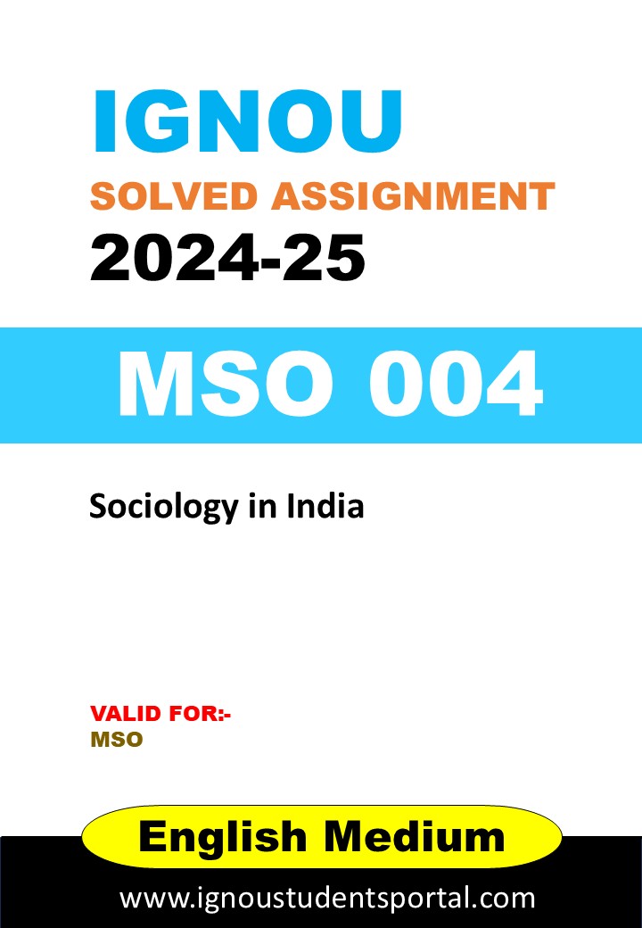 IGNOU MSO 004 Solved Assignment 2024-25 (ENGLISH Medium) – Download PDF