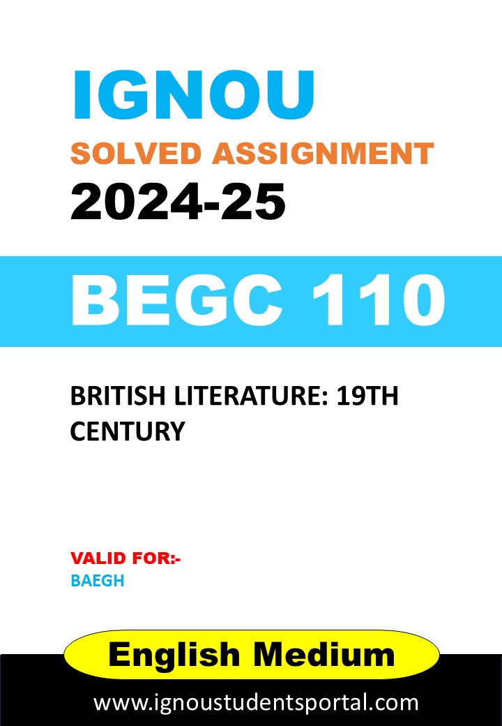 IGNOU BEGC 110  Solved Assignment 2024-25 (ENGLISH Medium) – Download PDF