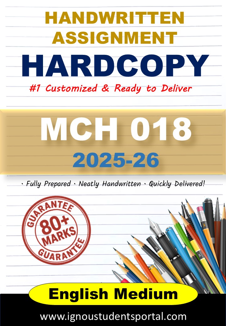 IGNOU Handwritten Assignment Hardcopy – MCH 018 ( Quantum Theory and Group Theory) 2025, ENGLISH Medium
