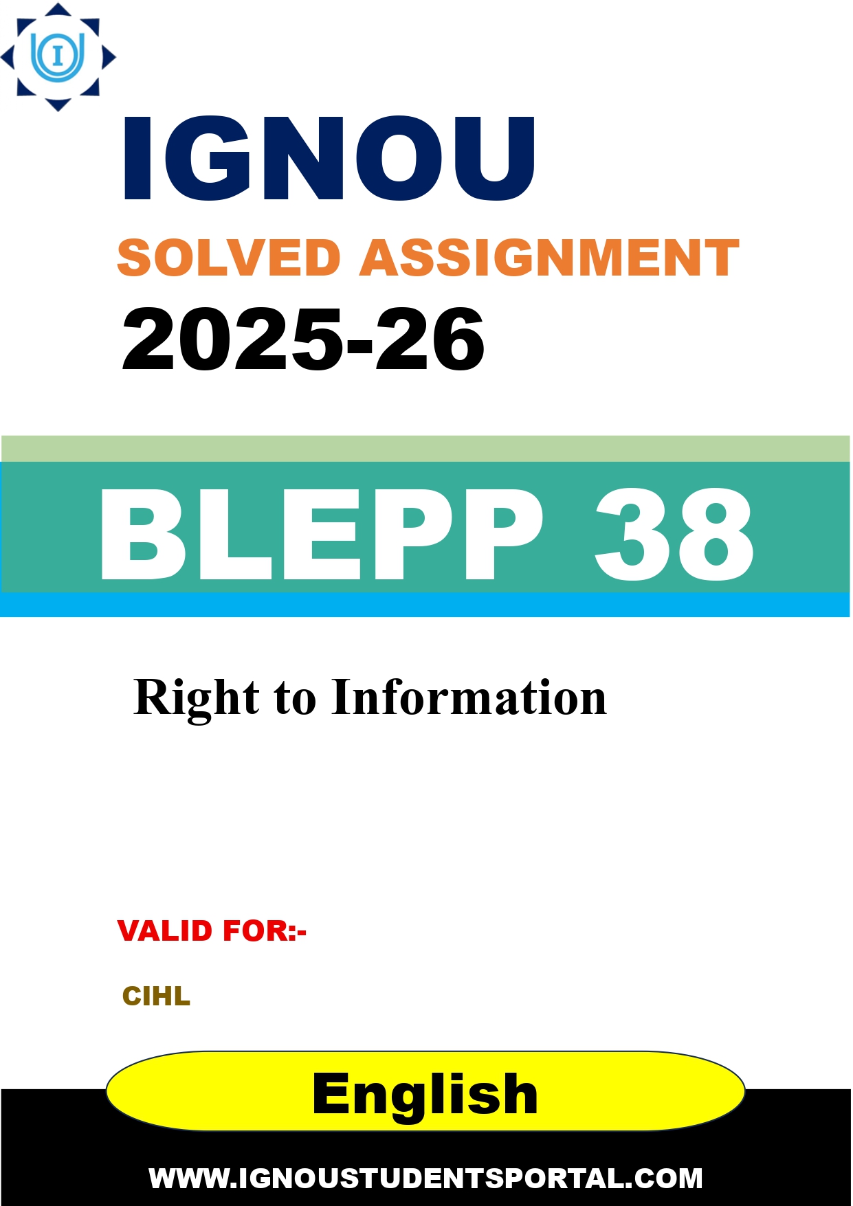 IGNOU BLEPP 38 Solved Assignment 2025-2026 (English Medium) – Download PDF
