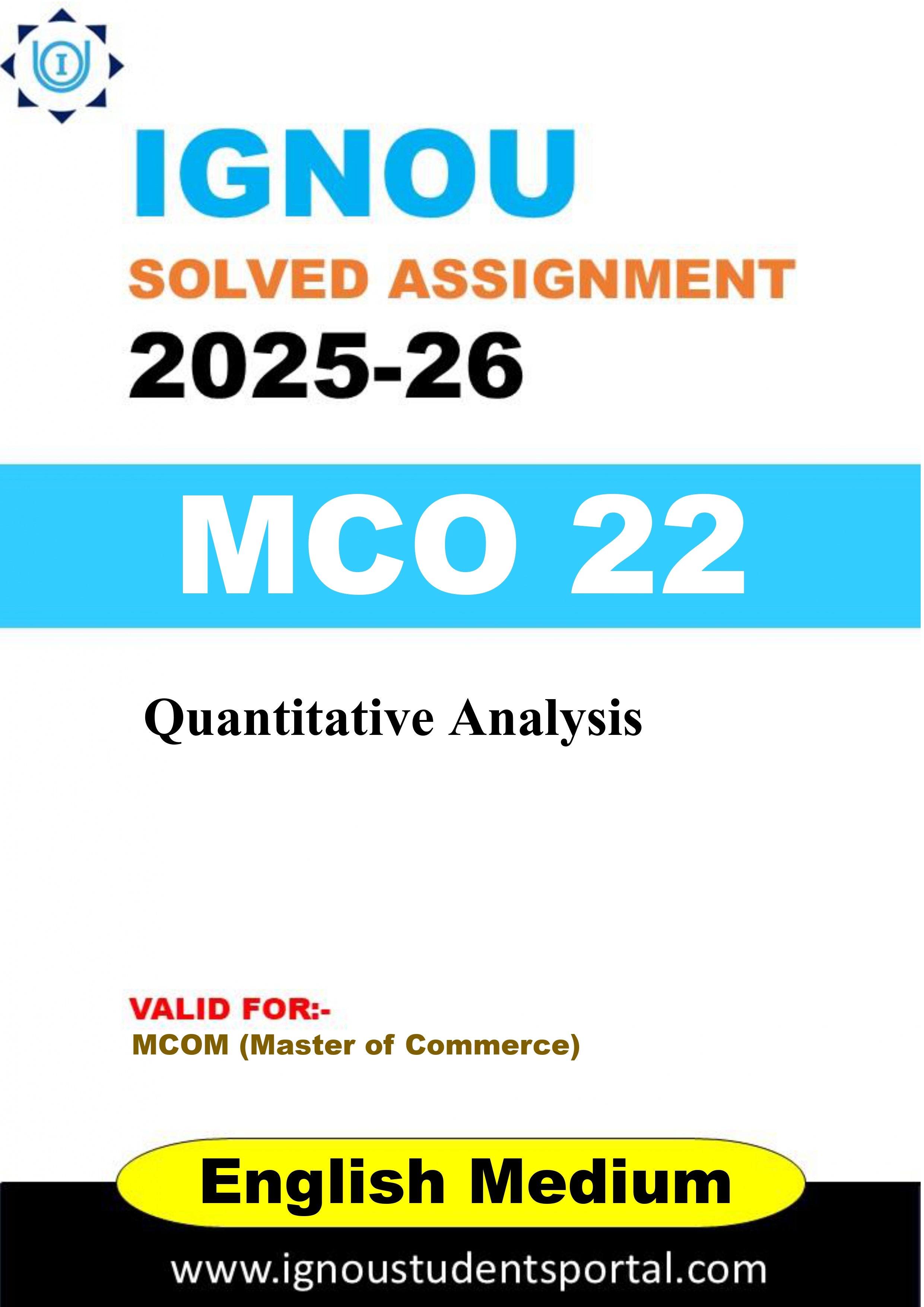 IGNOU MCO 22 Solved Assignment 2025-2026 (ENGLISH Medium) – Download PDF