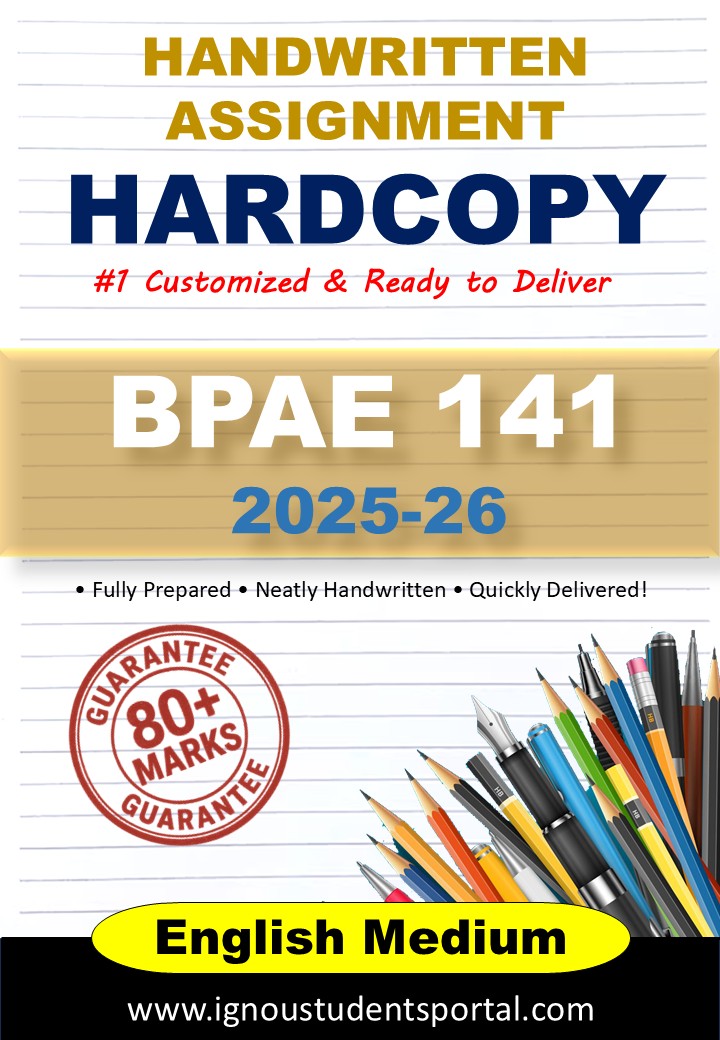 IGNOU Handwritten Assignment Hardcopy – BPAE 141 (RIGHT TO INFORMATION) 2025-26, Hindi Medium