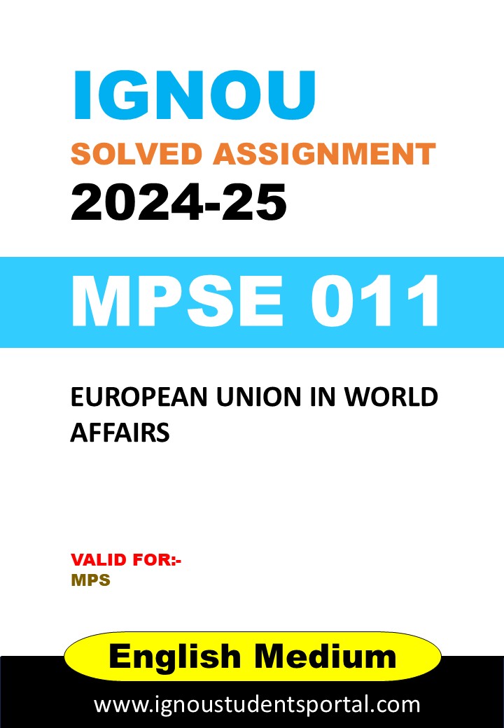 IGNOU MPSE 011 Solved Assignment 2024-25 (ENGLISH Medium) – Download PDF